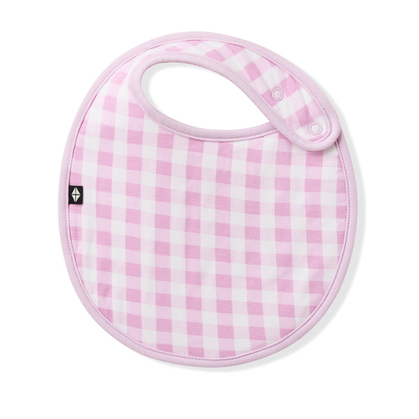 Cushy Bib in Gingham Thistle