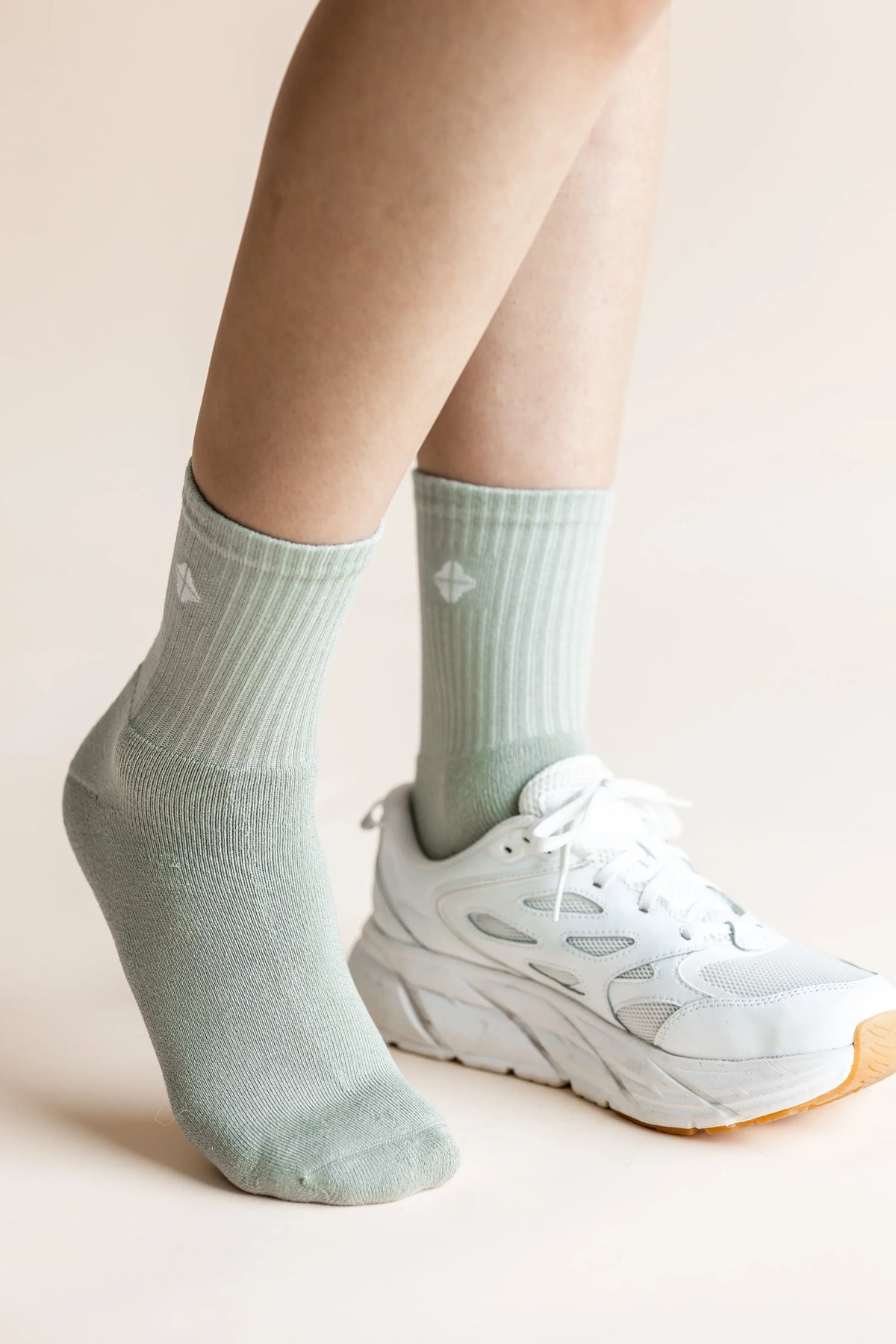 Adult Crew Socks in Thyme Main image