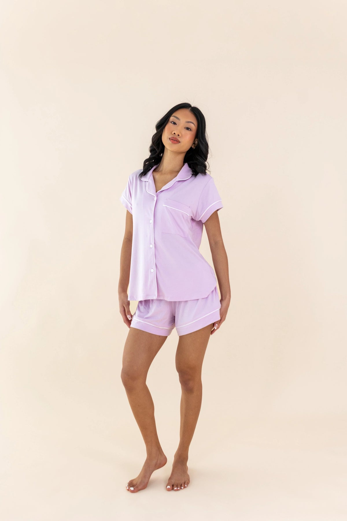 Women's Short Sleeve Pajama Set in Thistle Main image