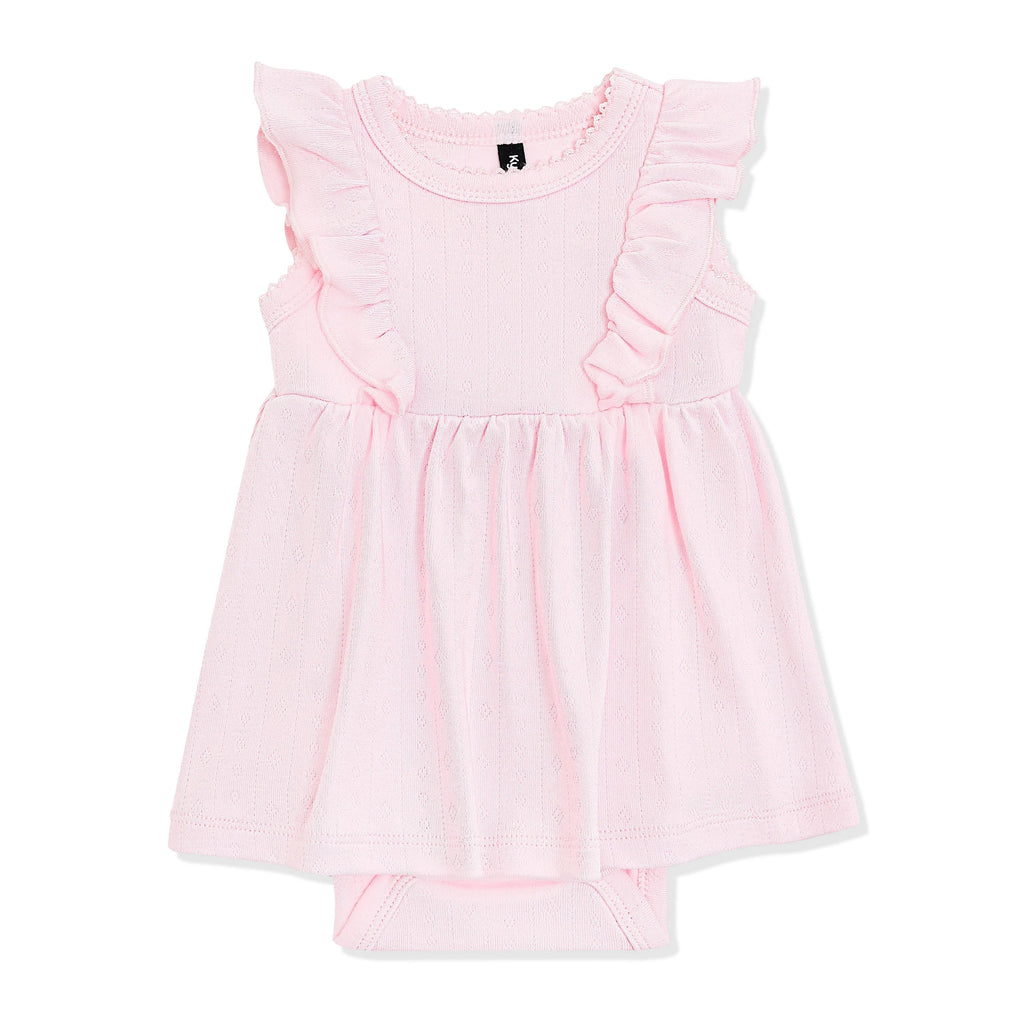 Pointelle Bodysuit Dress in Sakura