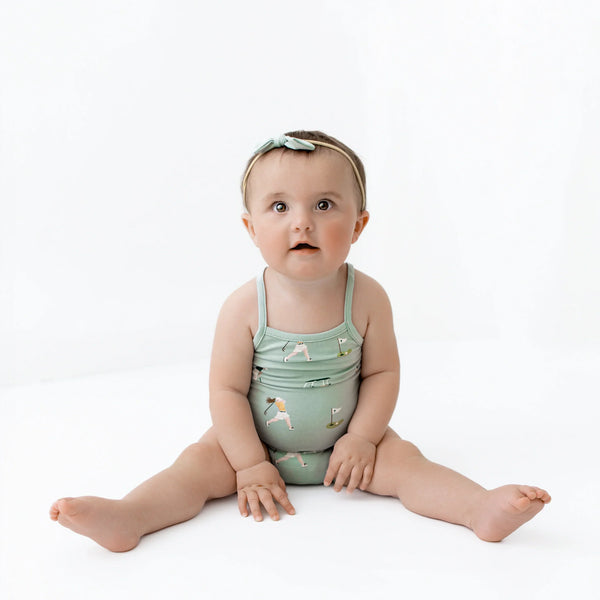 Spaghetti Strap Leotard in Golf