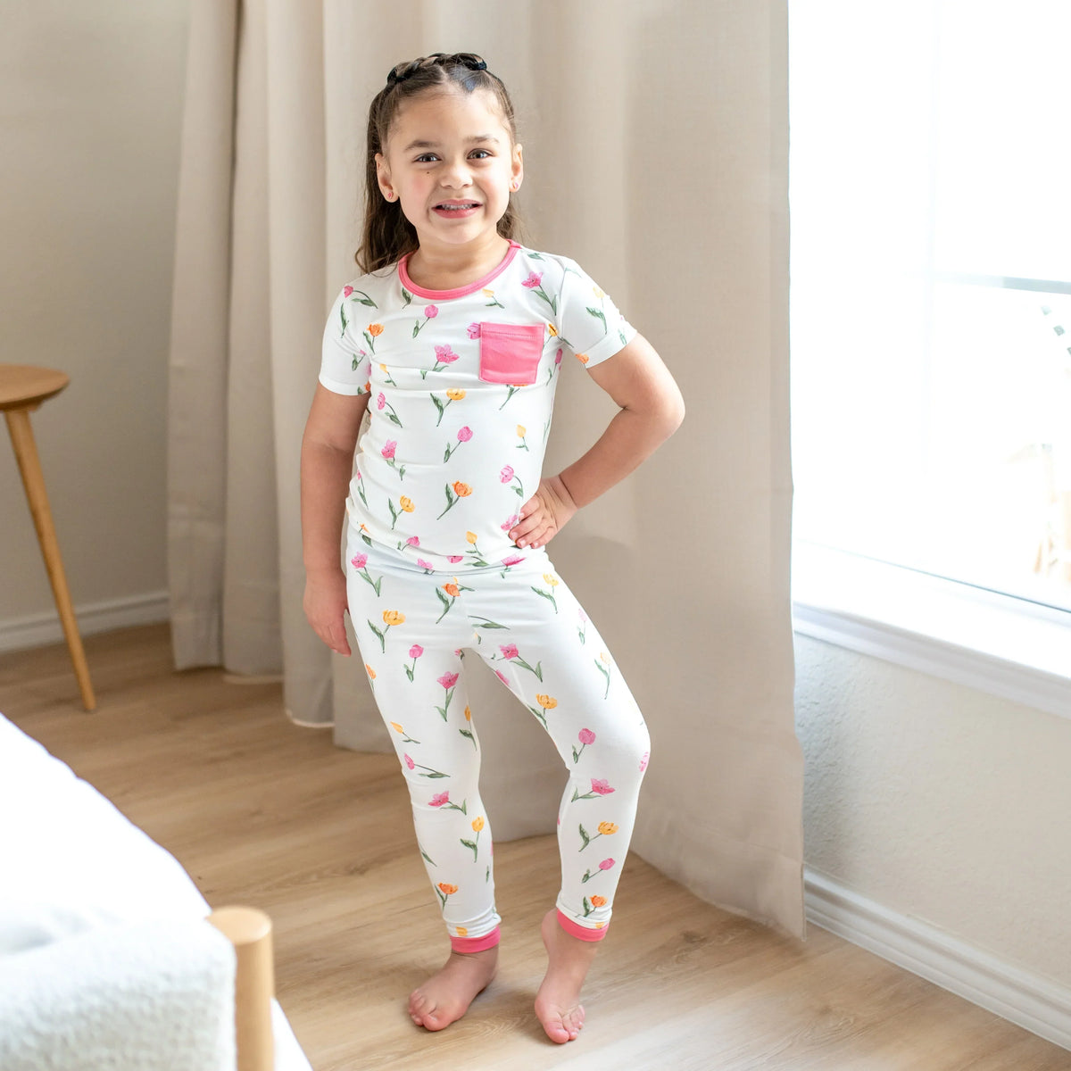 Short Sleeve with Pants Pajamas in Tulip Main image