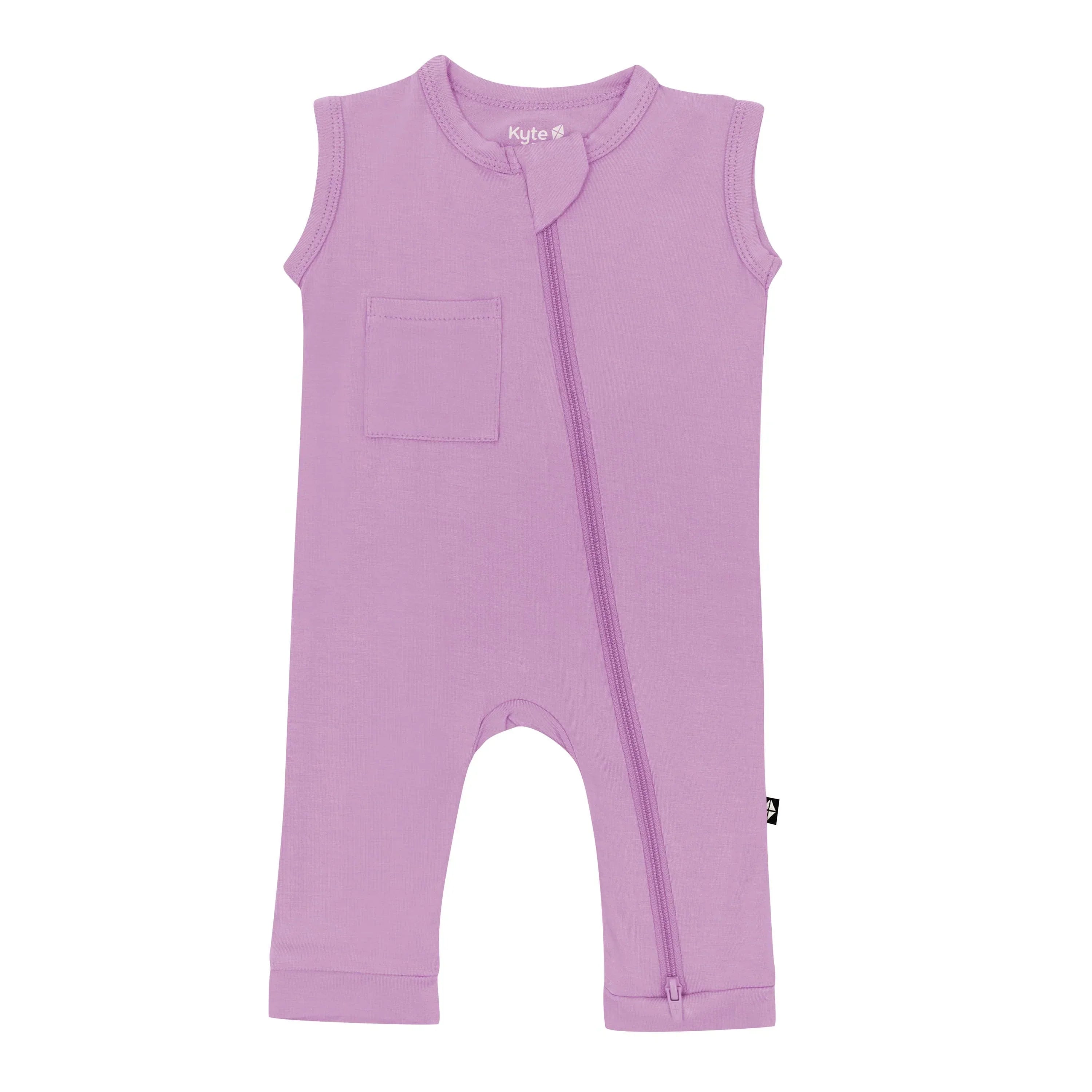 Zippered Sleeveless Romper in Poi Secondary image