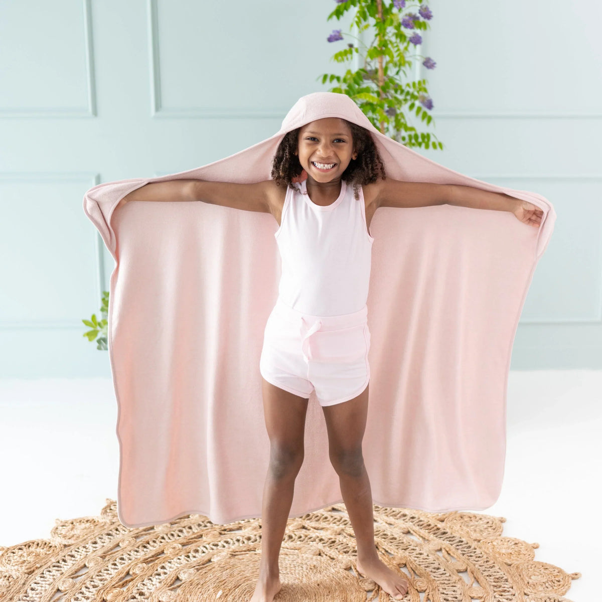Toddler Hooded Bath Towel in Blush Main image