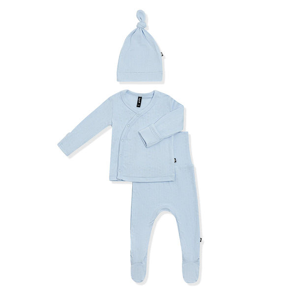 Pointelle Take Me Home Set with Cap in Breeze