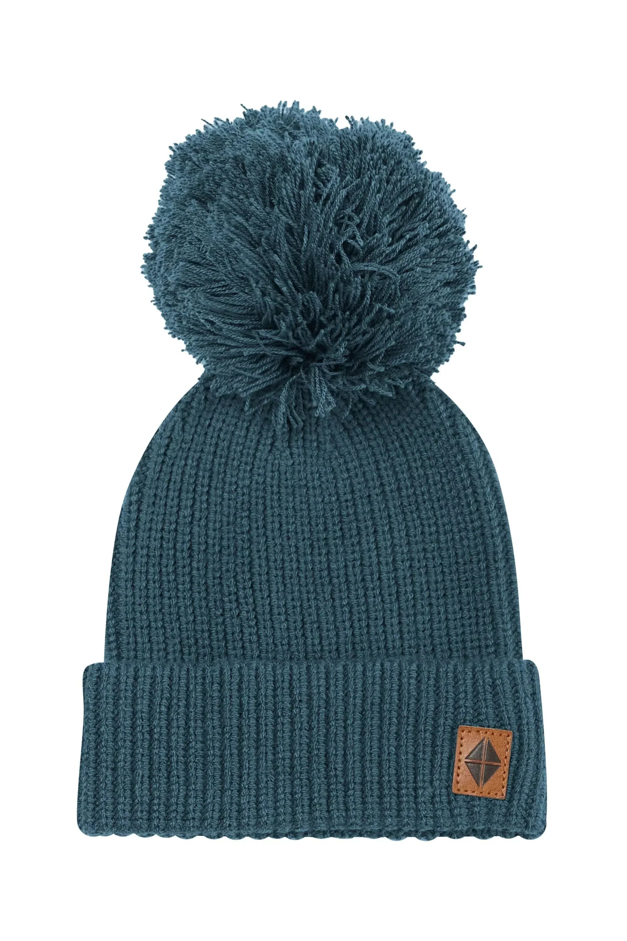 Chunky Knit Pom Beanie in Atlantic Secondary image