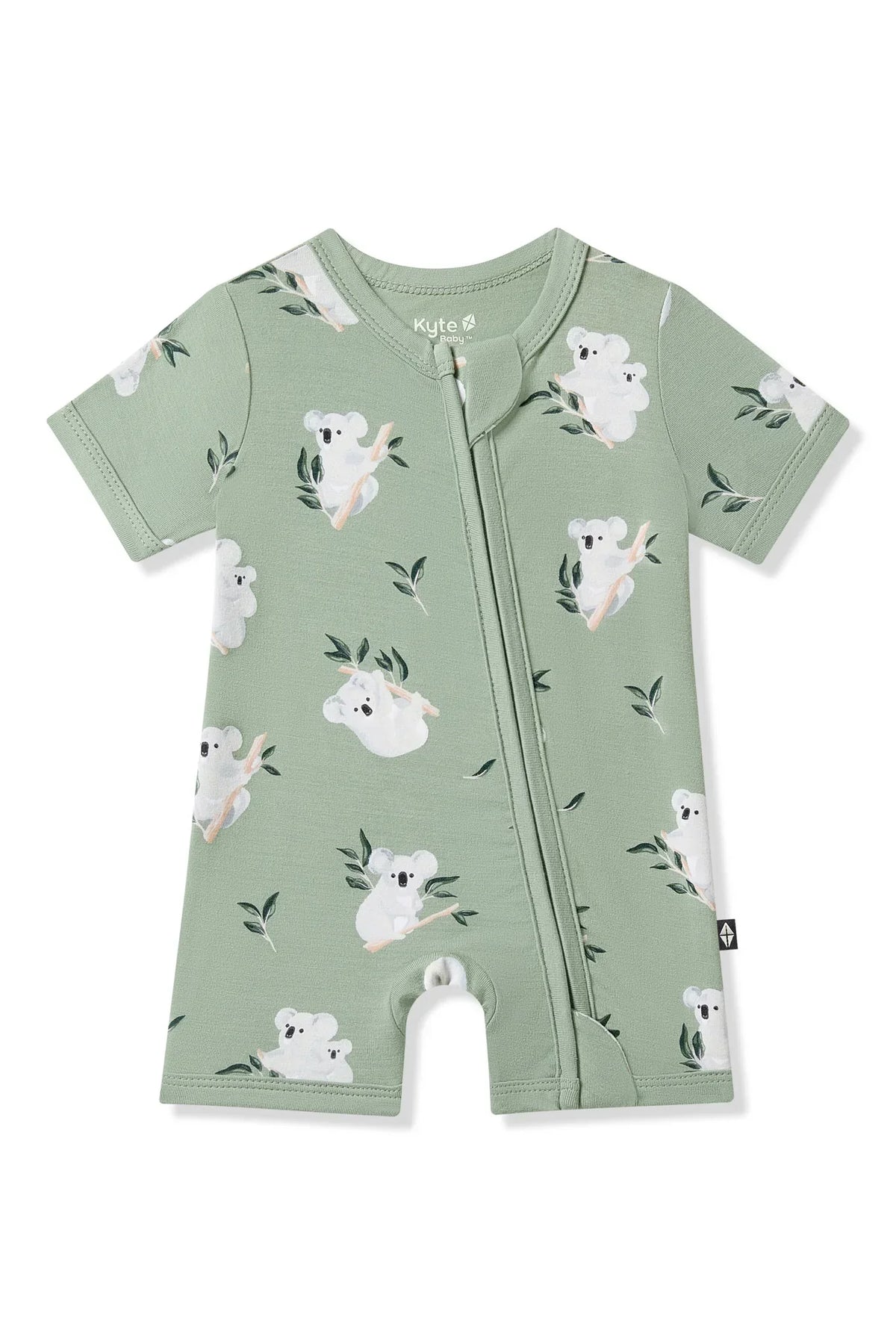 Zipper Shortall Romper in Koala Main image