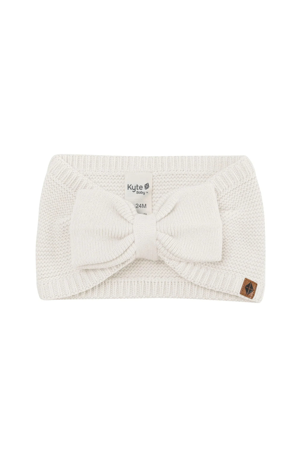 Chunky Knit Bow Headband in Oat