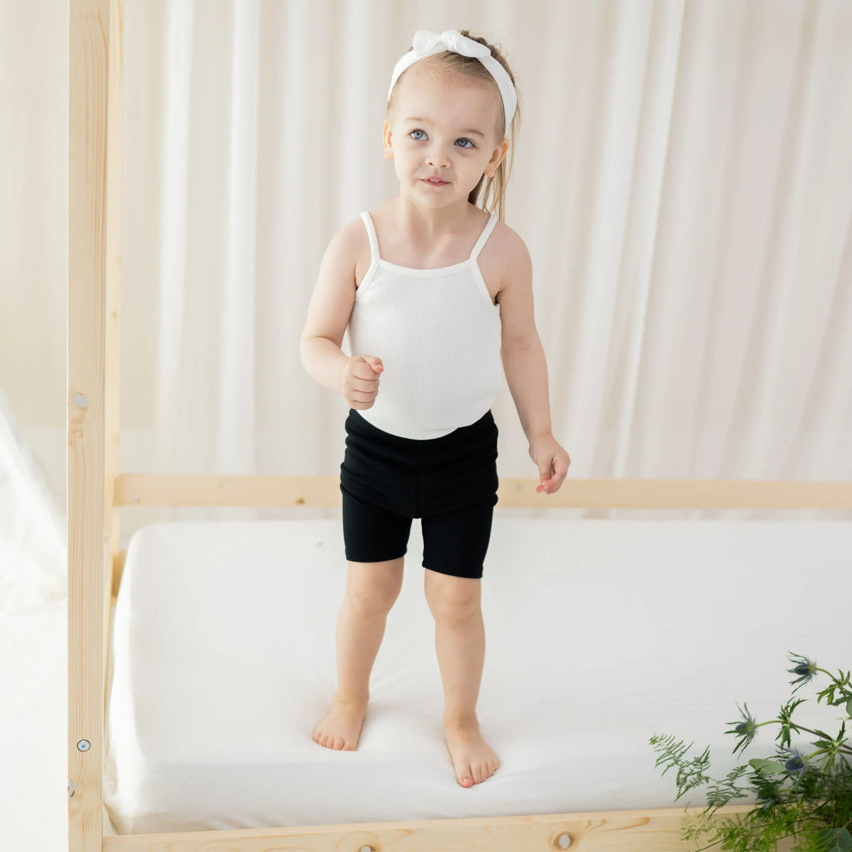 Ribbed Spaghetti Strap Bodysuit in Cloud Main image
