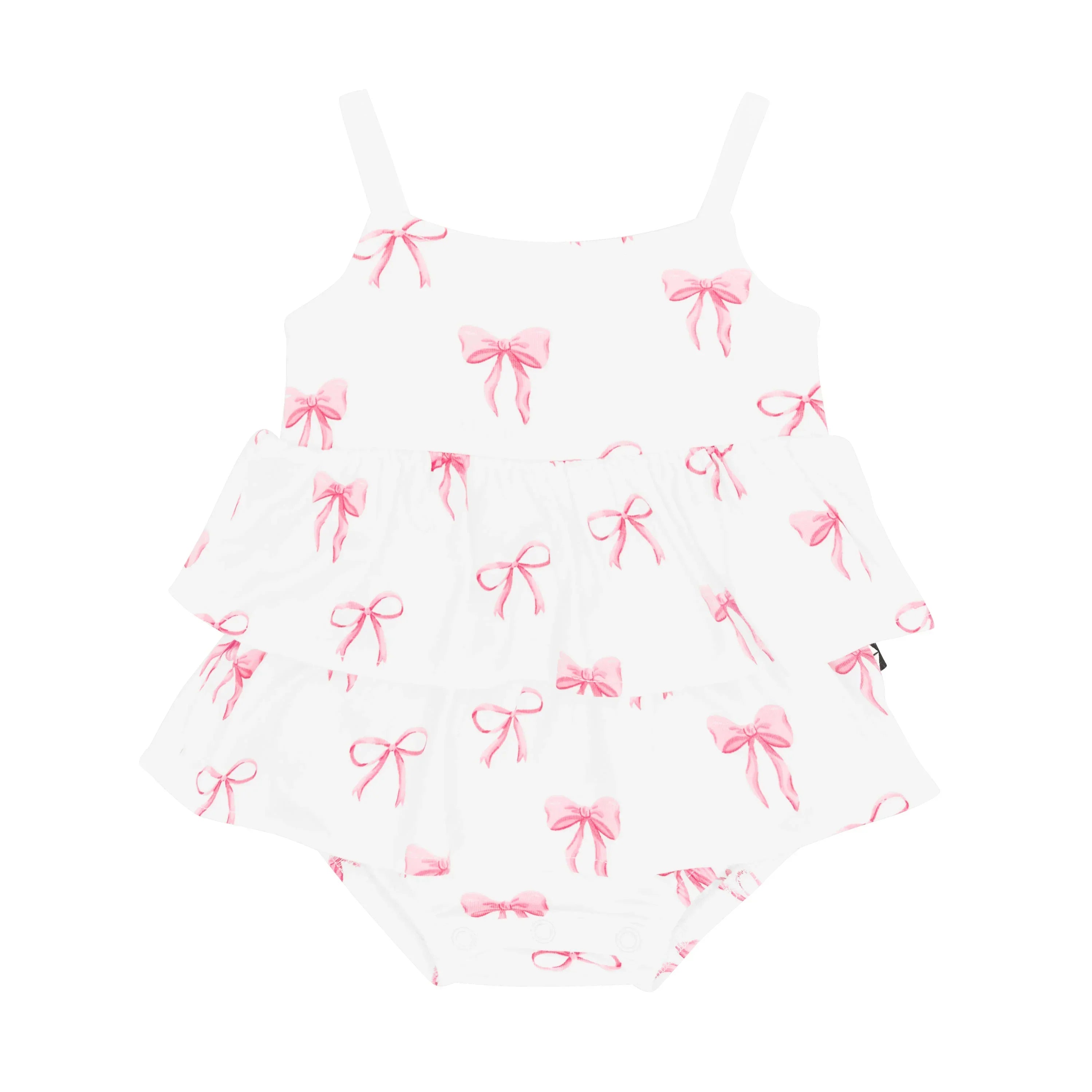Spaghetti Strap Ruffle Romper in Bow Secondary image