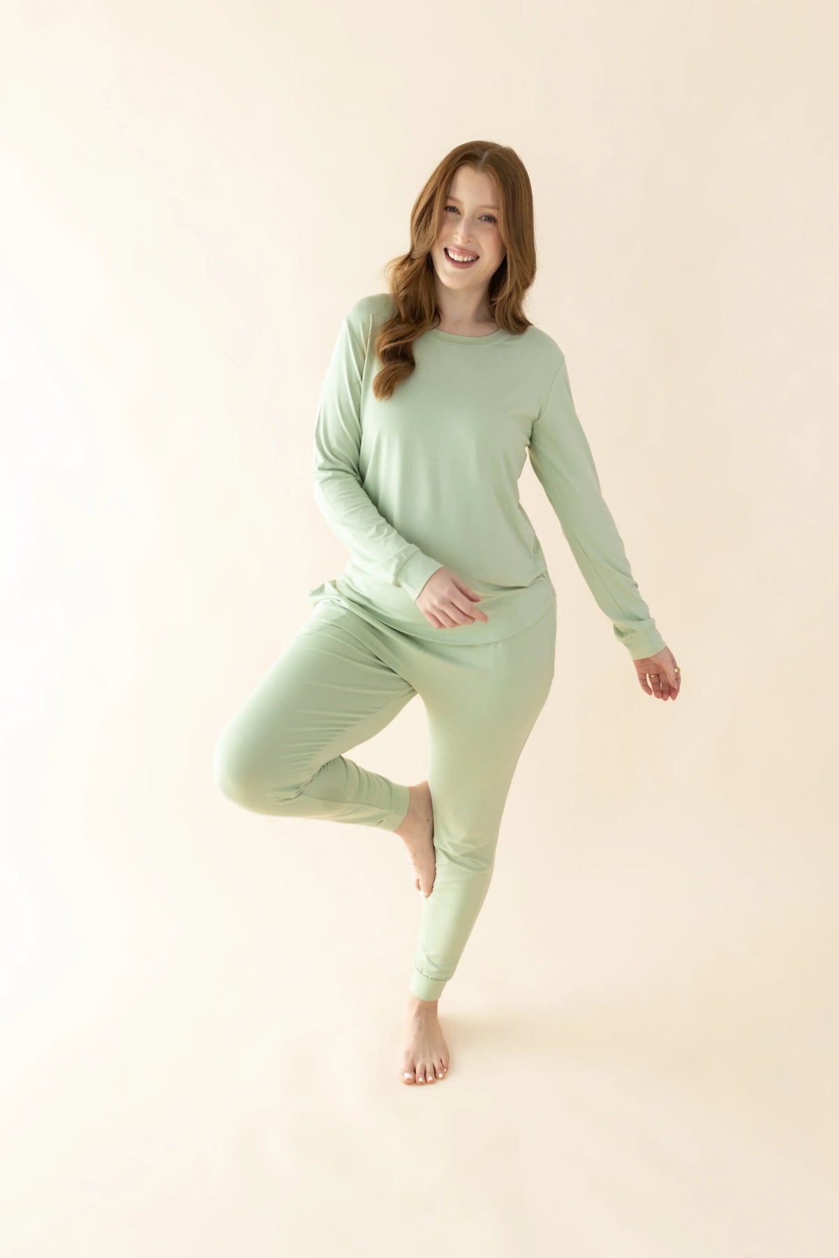 Women's Jogger Pajama Set in Basil Main image