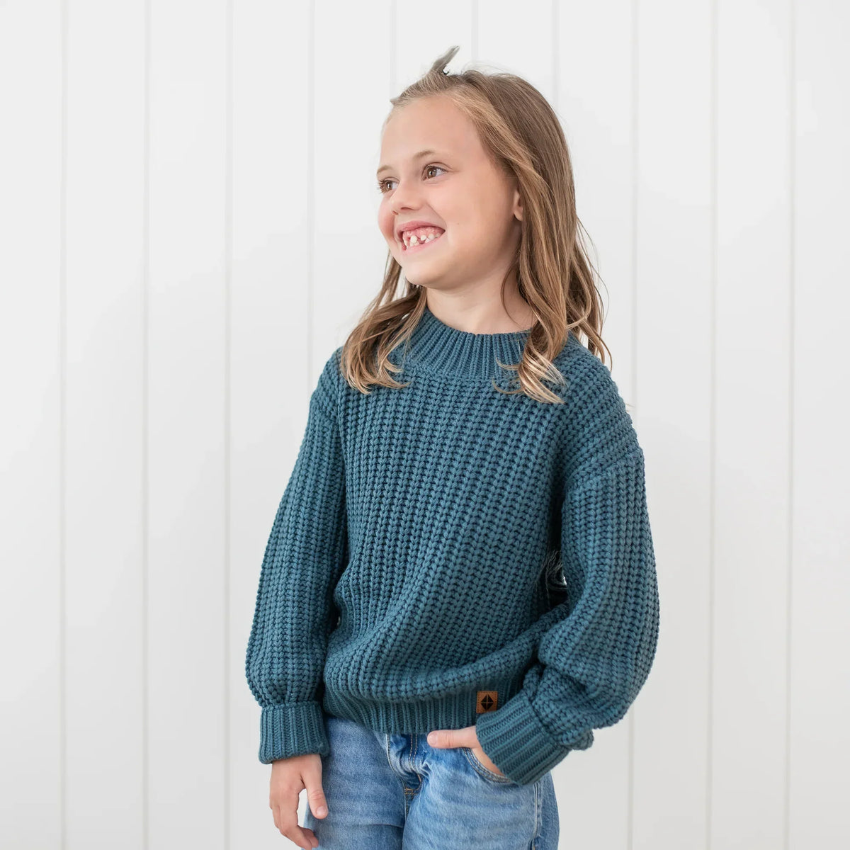 Chunky Knit Sweater in Atlantic Main image