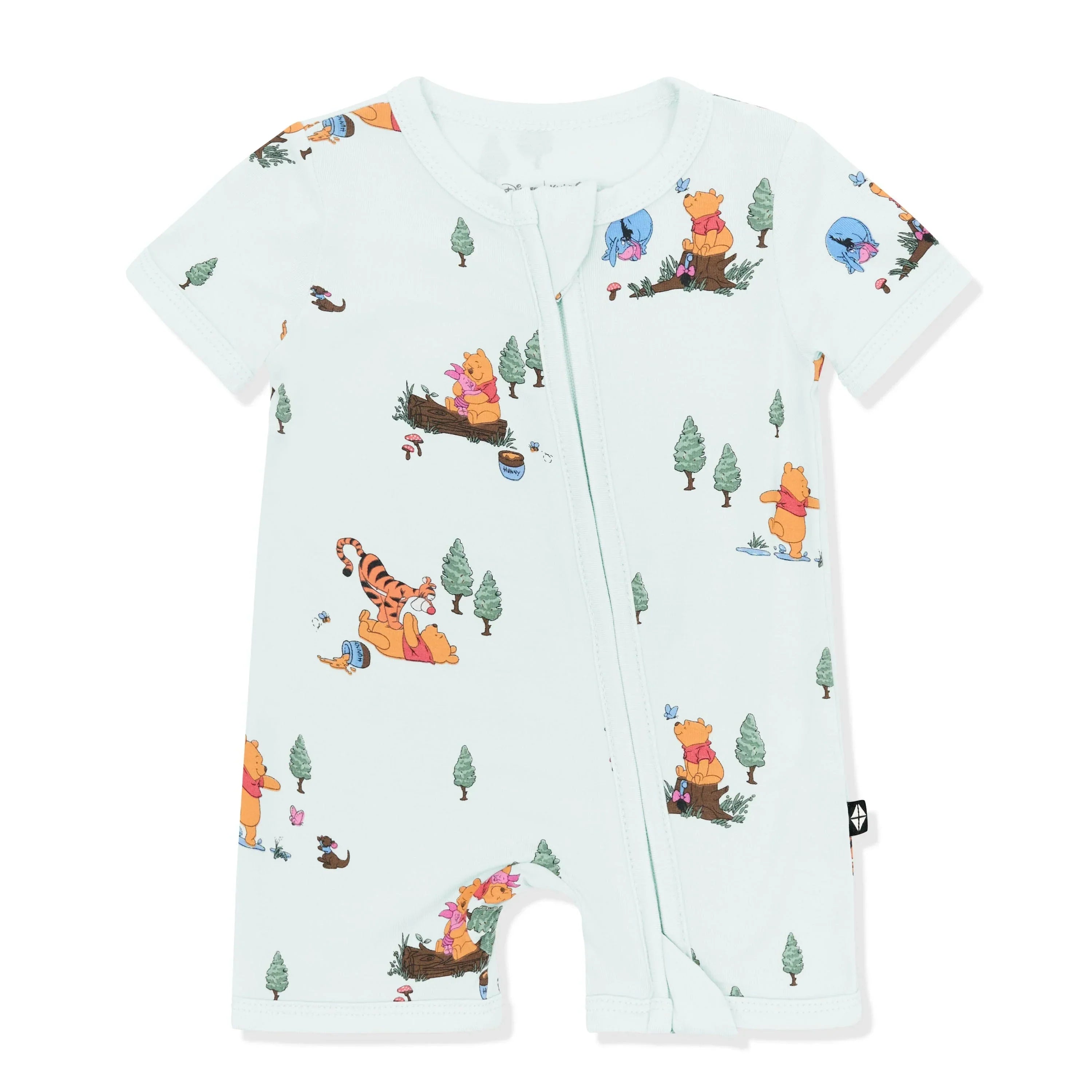Zipper Shortall Romper in Winnie the Pooh Hundred Acre Wood Secondary image
