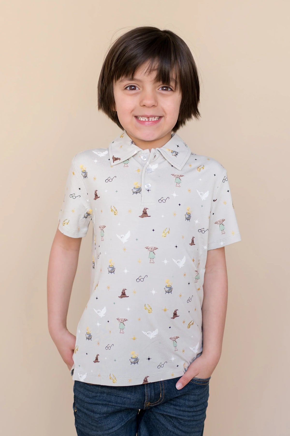 Toddler Short Sleeve Polo in Starry Icon Main image
