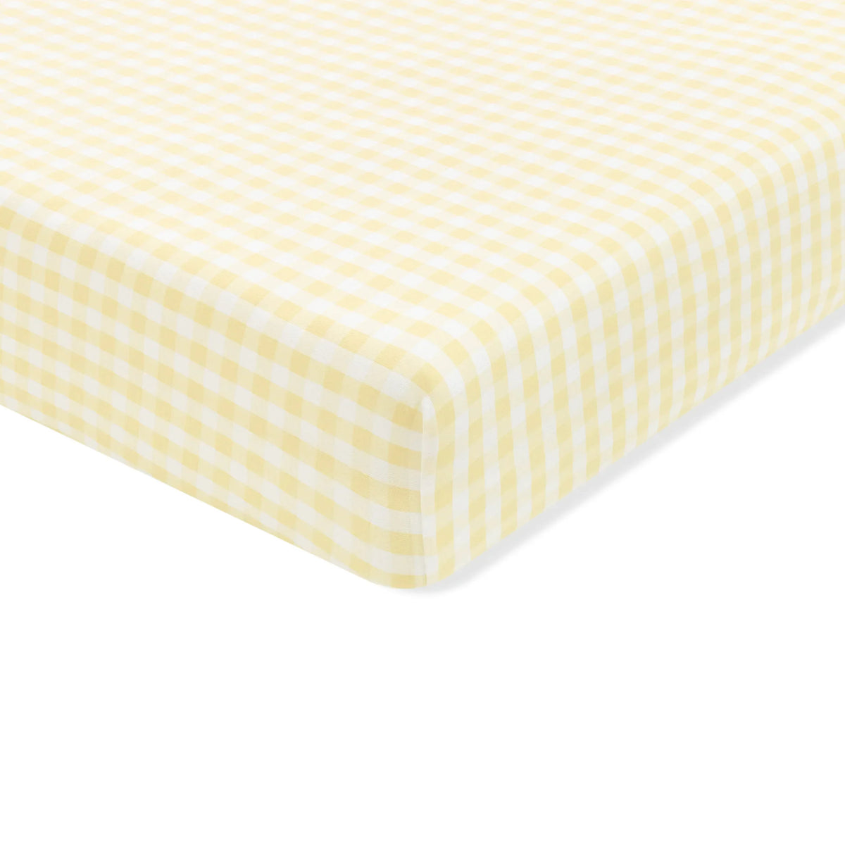 Crib Sheet in Gingham Chamomile Main image