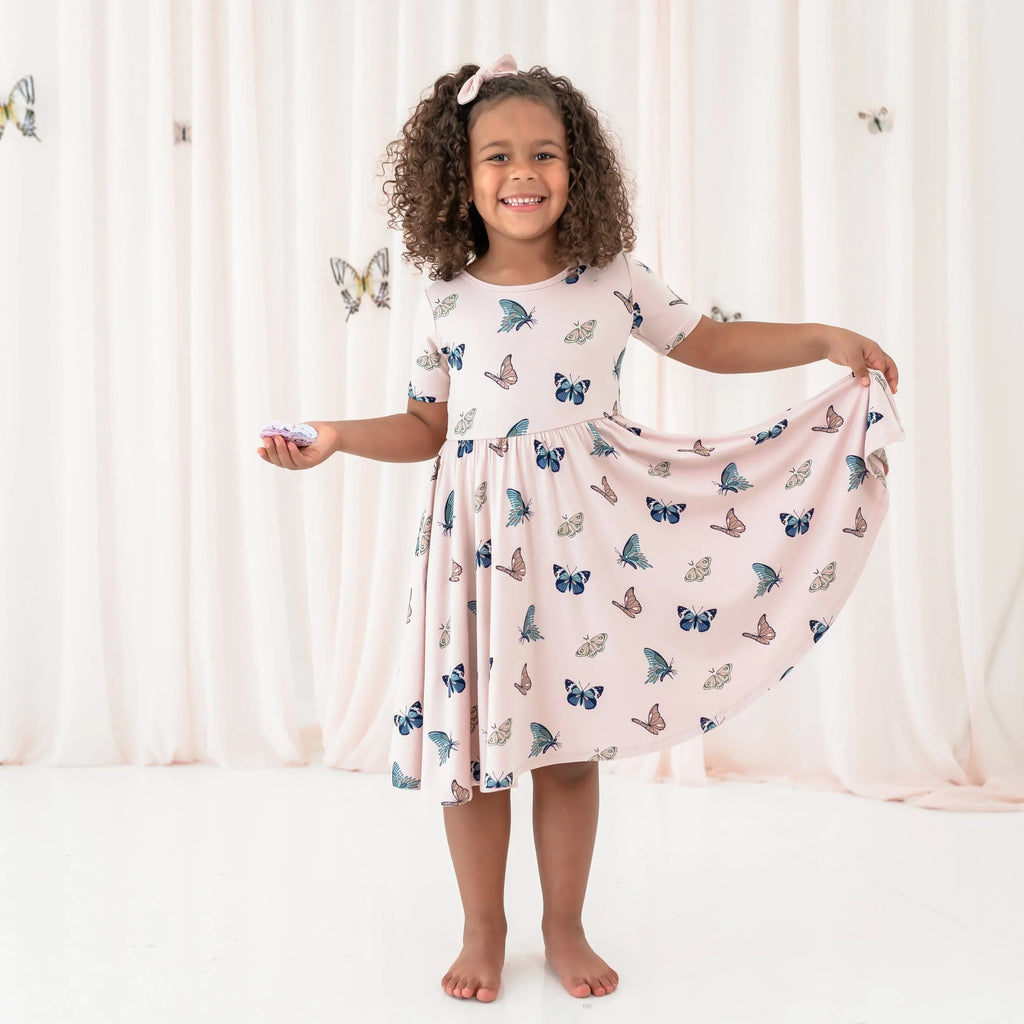 Twirl Dress in Blush Butterfly