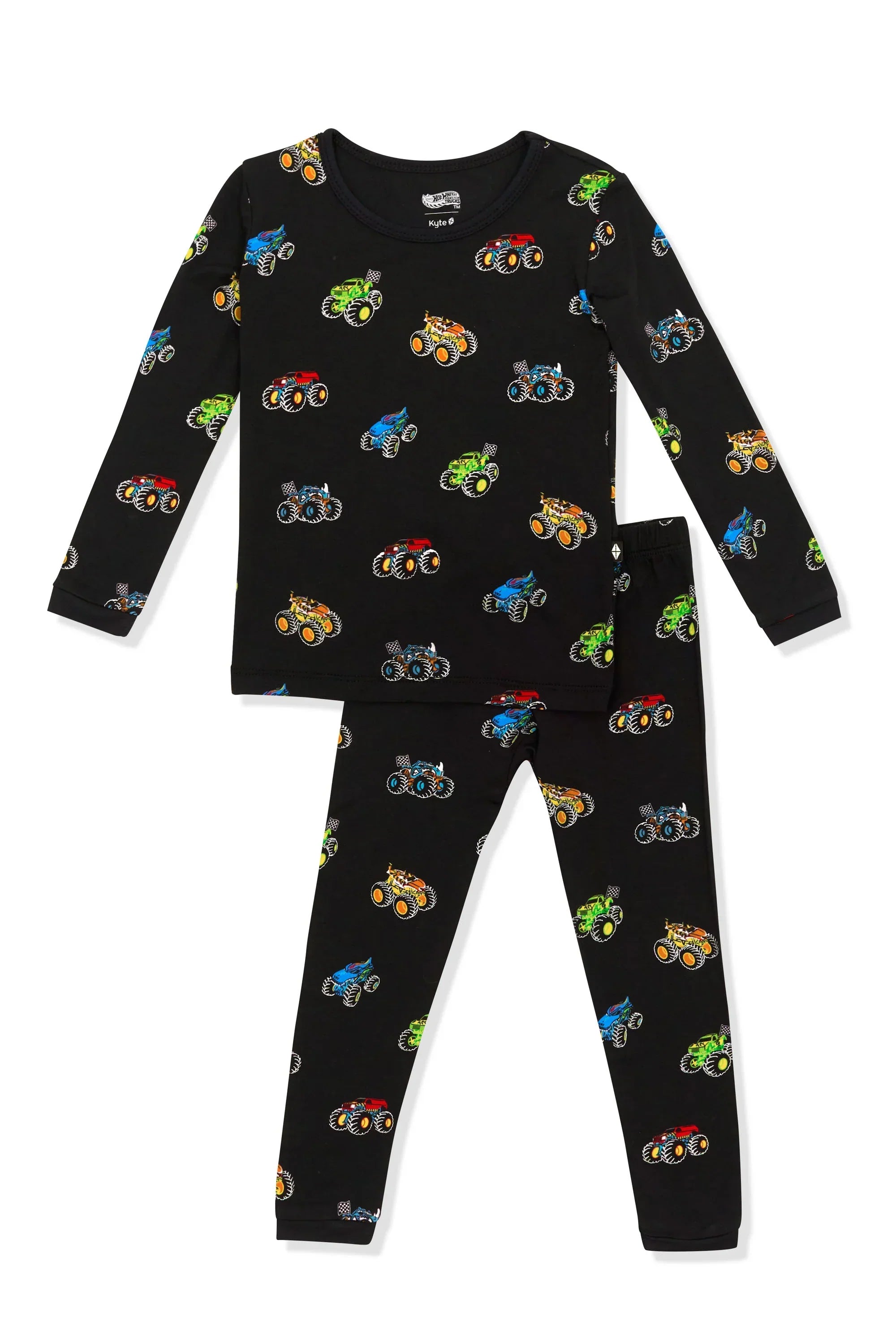 Long Sleeve Pajamas in Monster Truck Secondary image