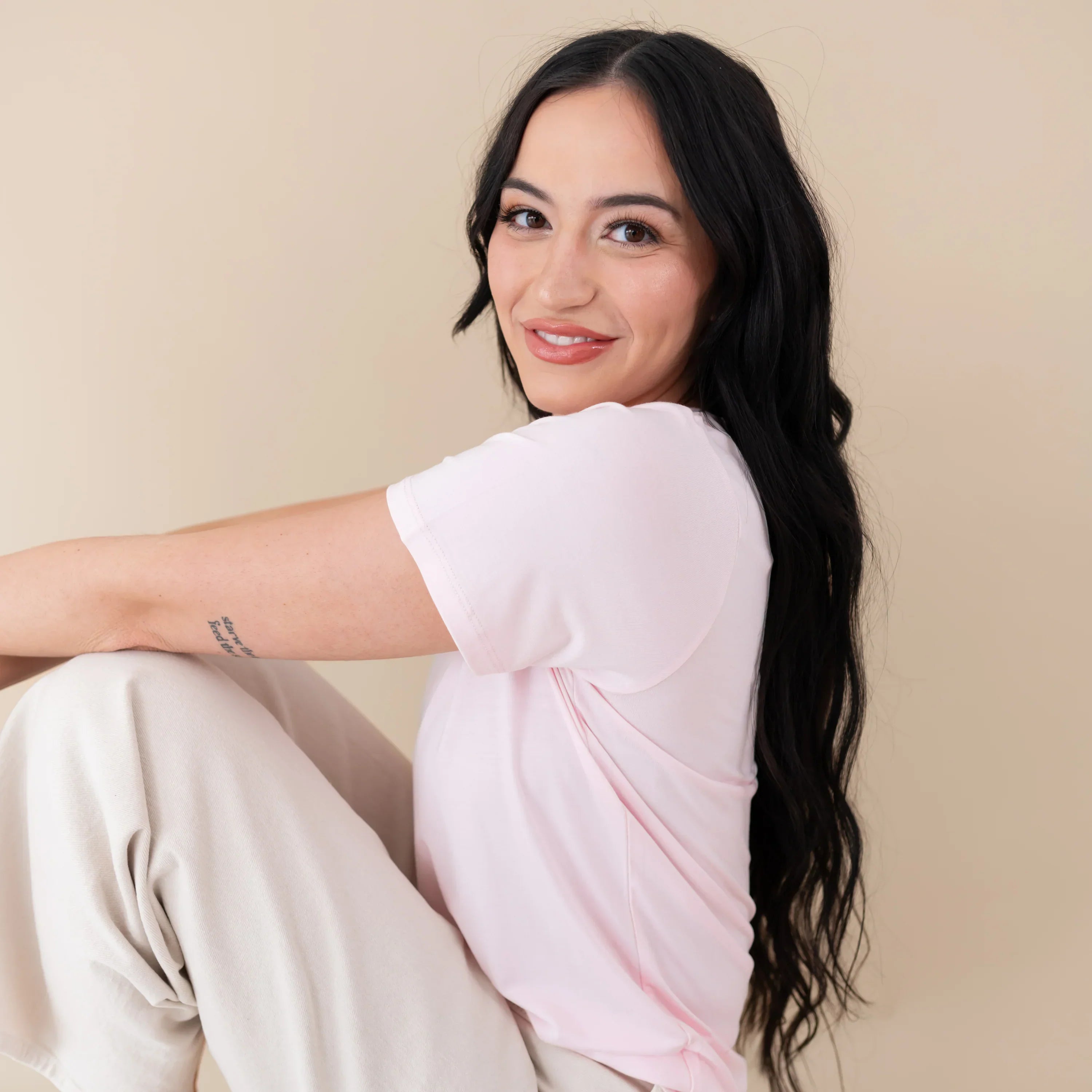 Women's Crew Neck Tee in Sakura Secondary image
