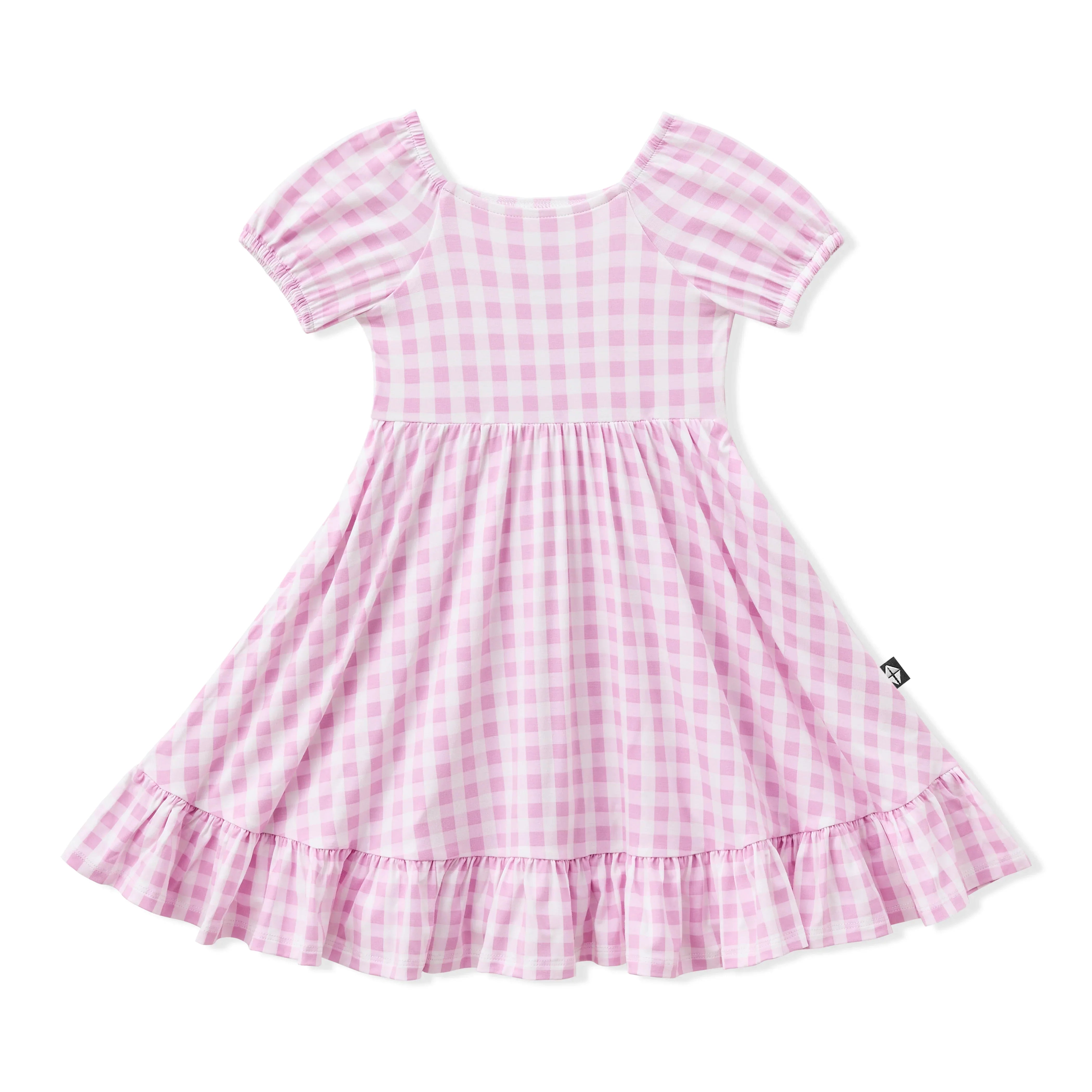 Puff Sleeve Twirl Dress in Gingham Thistle Secondary image