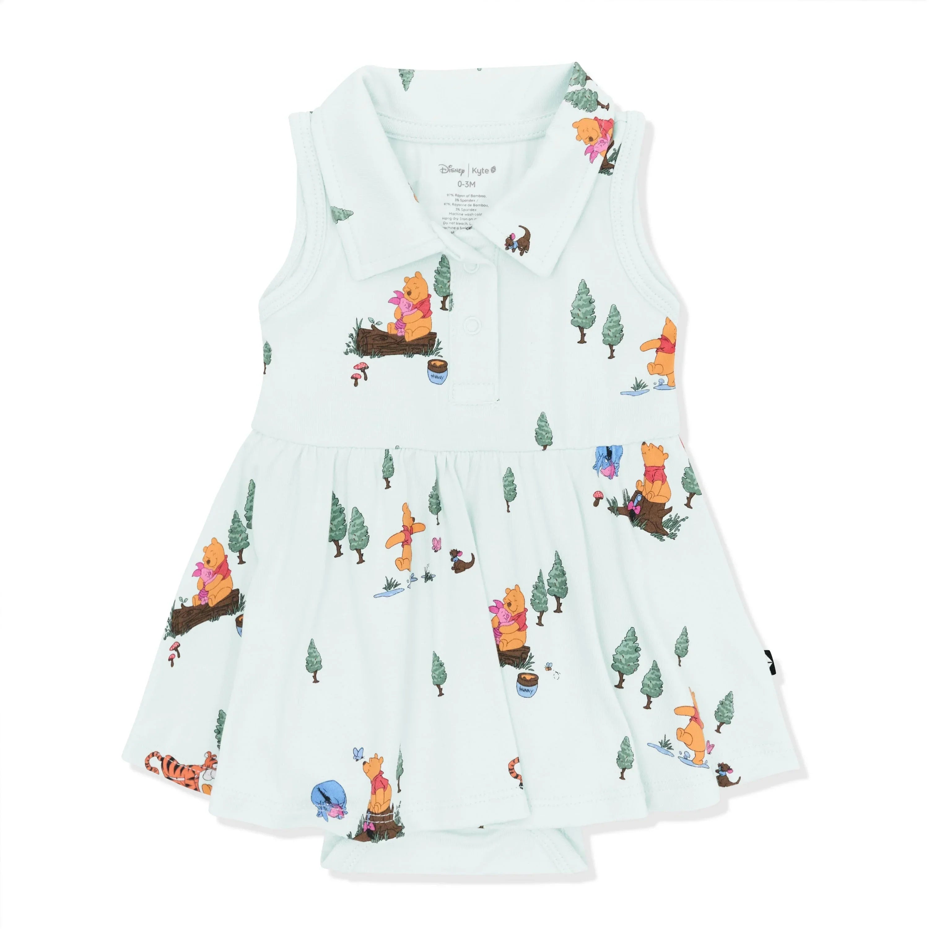 Polo Bodysuit Dress in Winnie the Pooh Hundred Acre Wood Secondary image