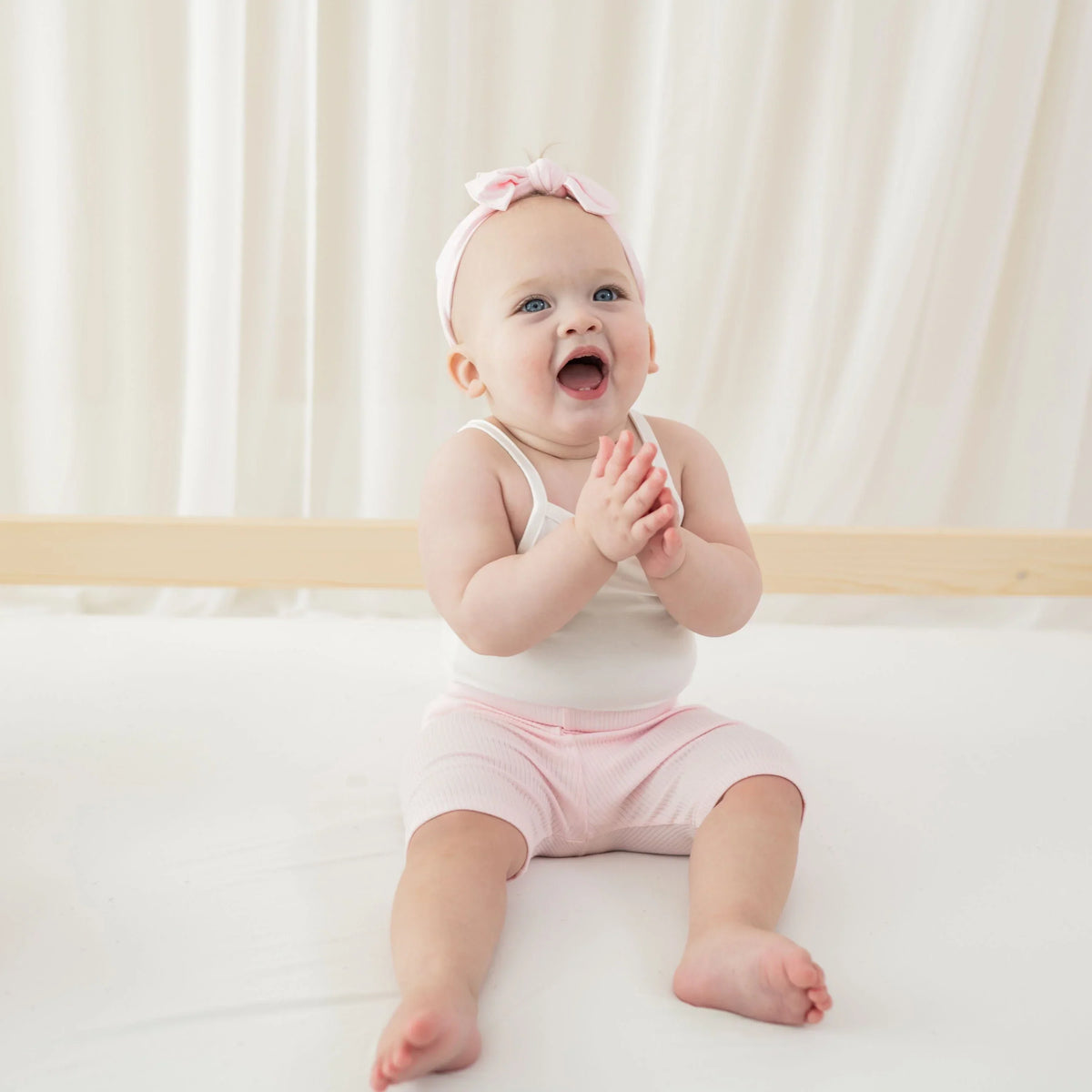 Ribbed Toddler Biker Shorts in Sakura Main image