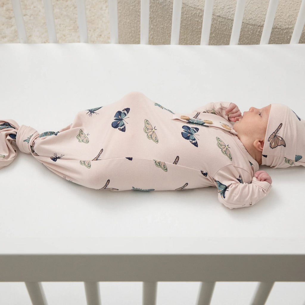 Knotted Gown with Hat Set in Blush Butterfly