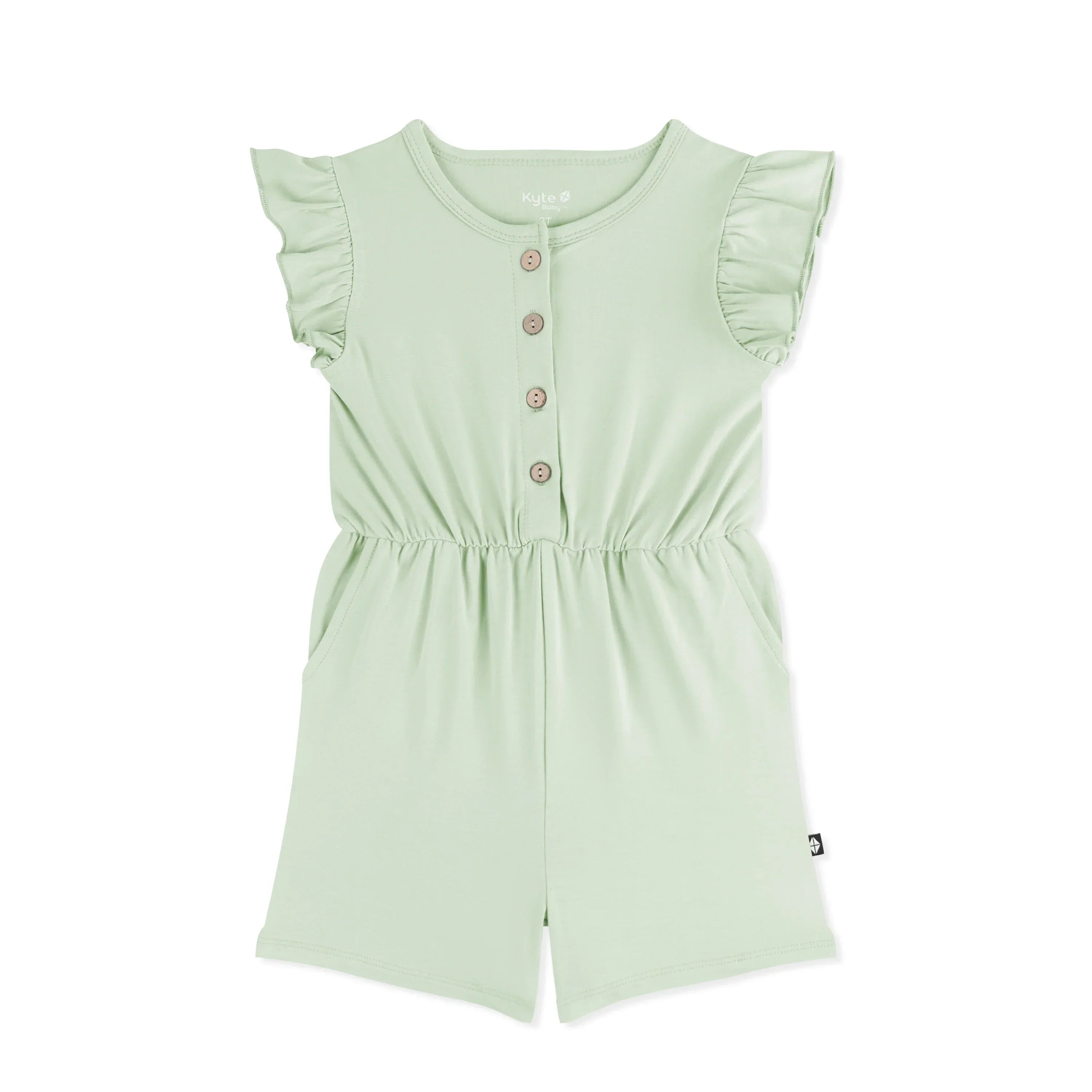Flutter Sleeve Romper in Basil Secondary image