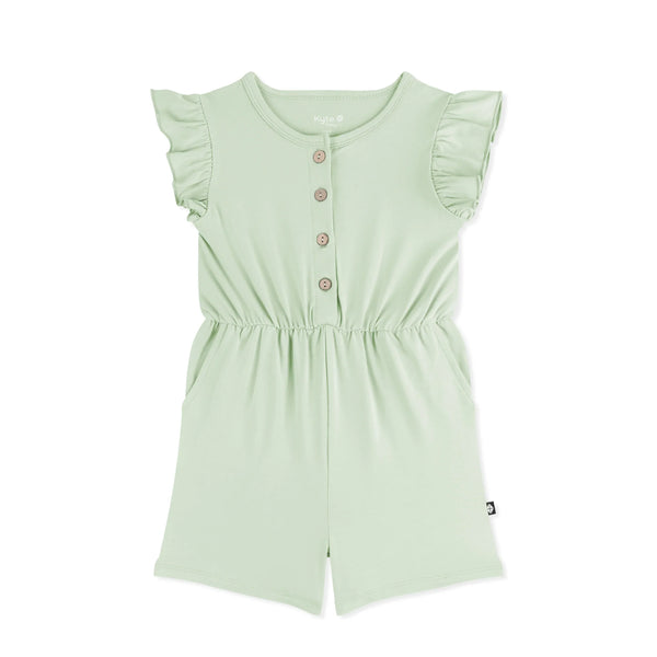 Flutter Sleeve Romper in Basil