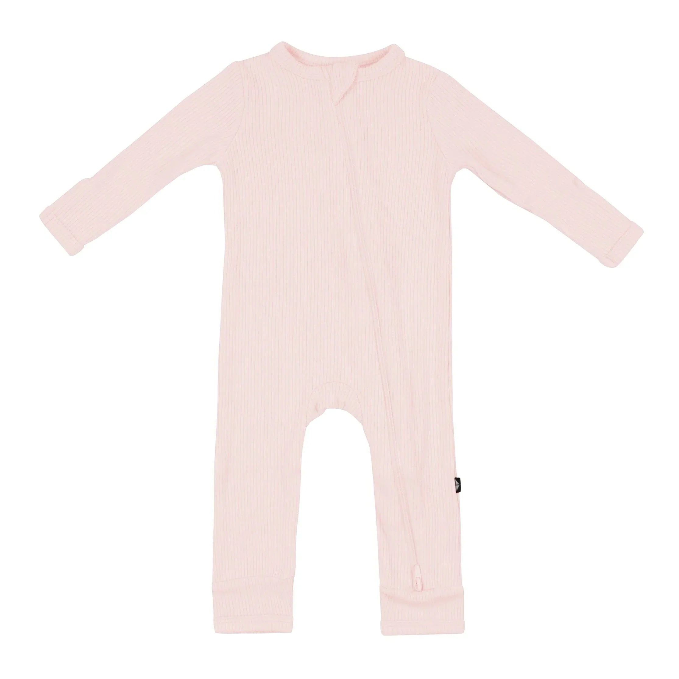 Ribbed Zipper Romper in Blush Secondary image