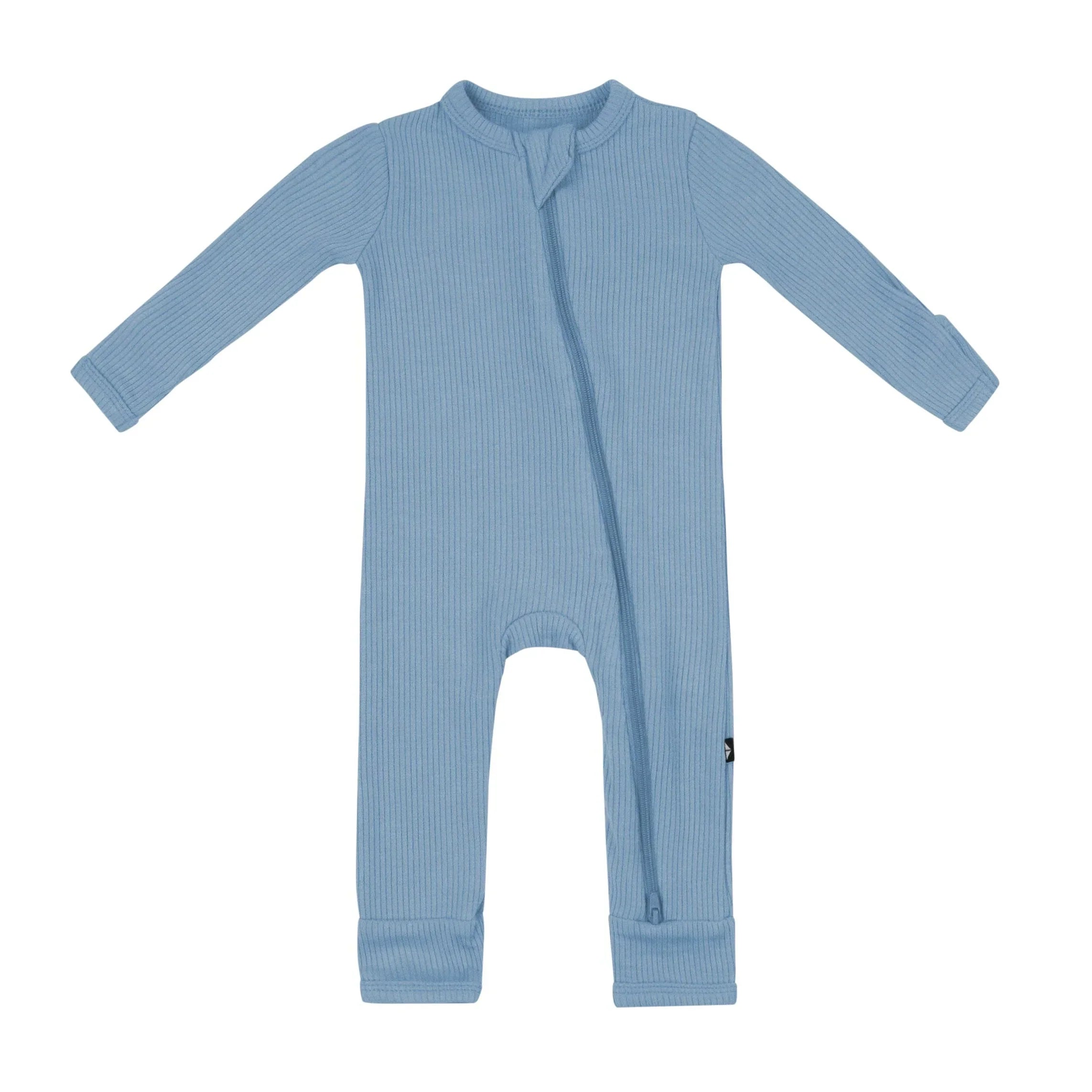 Ribbed Zipper Romper in Slate Secondary image