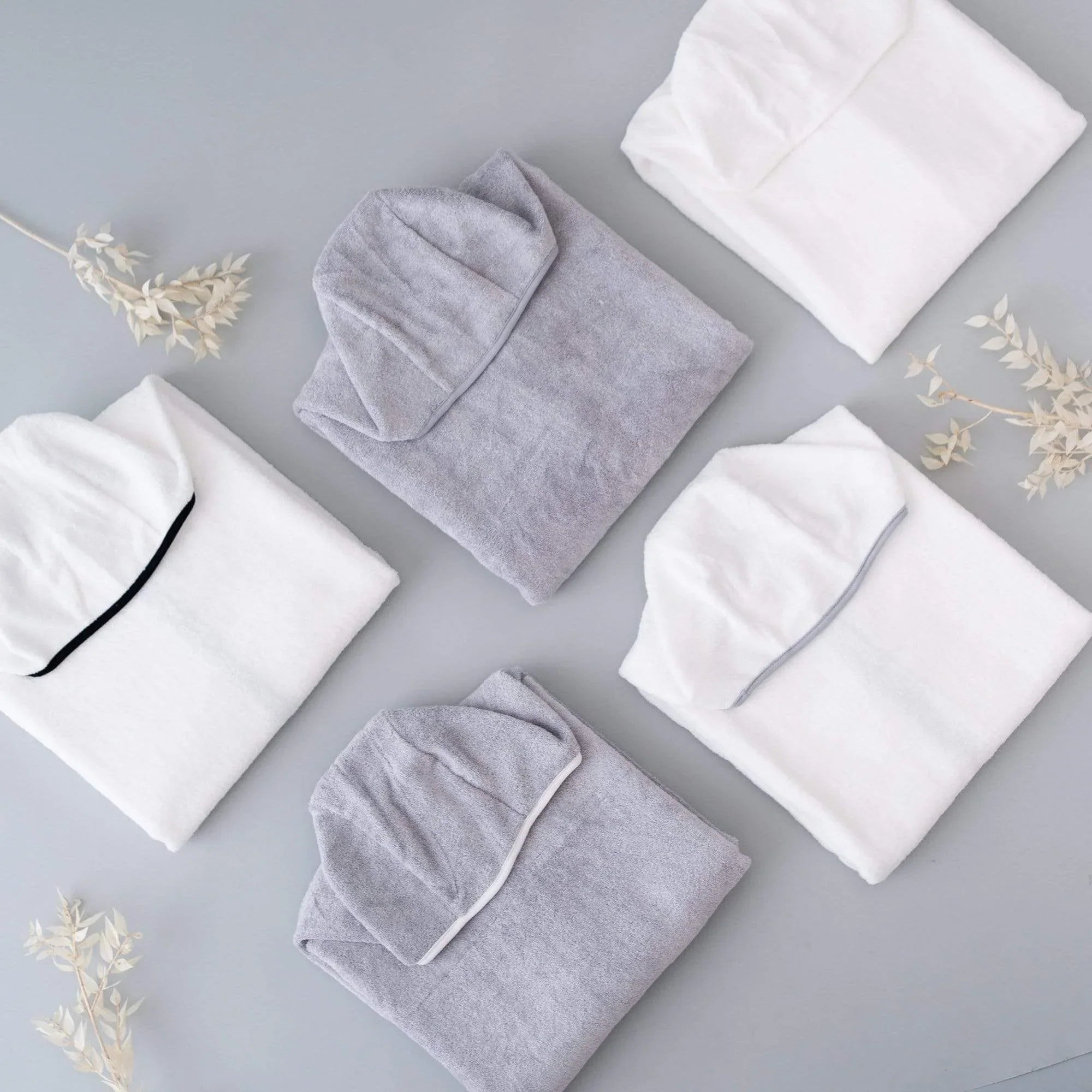 Toddler Hooded Bath Towel in Cloud with Storm Trim Secondary image