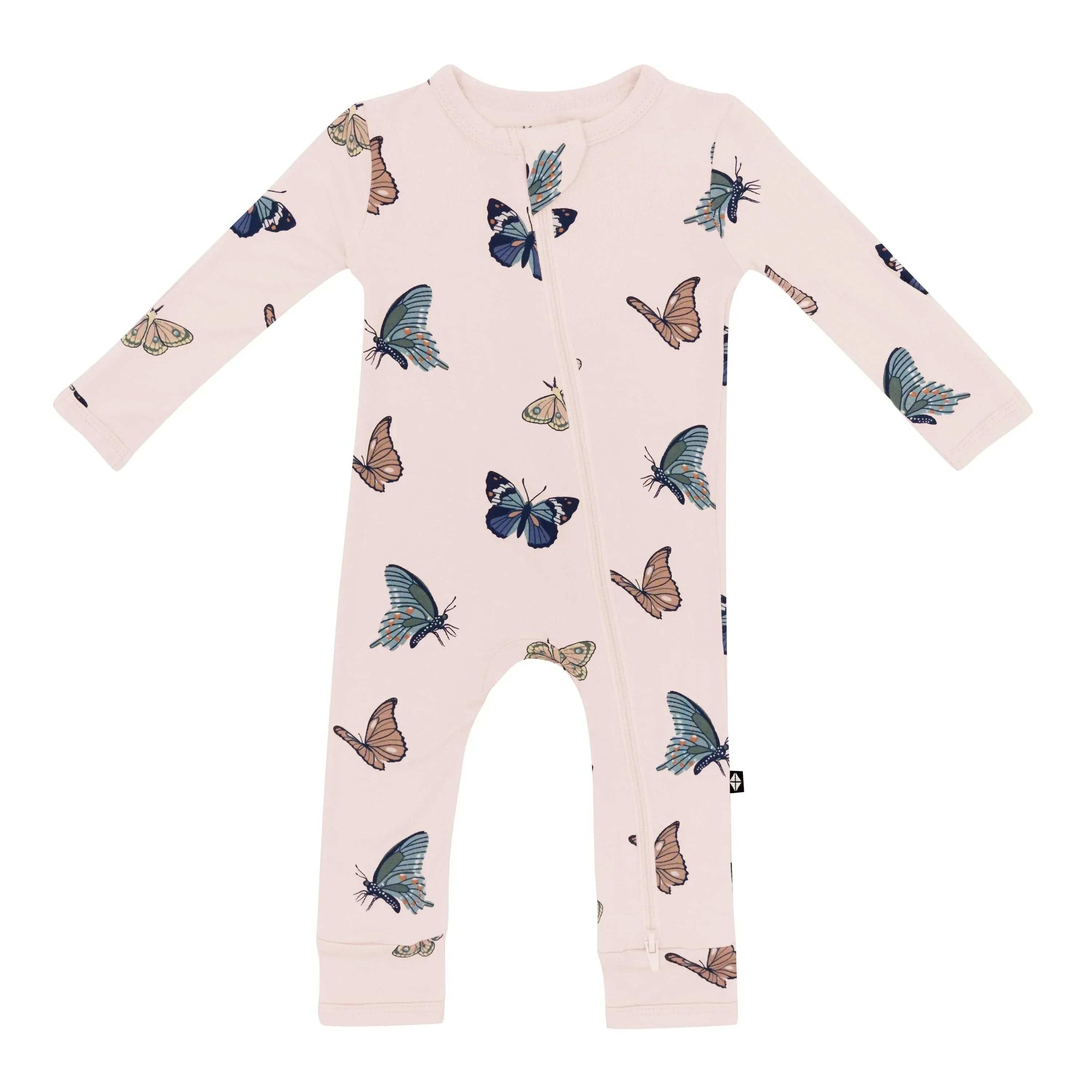 Zippered Romper in Blush Butterfly Secondary image