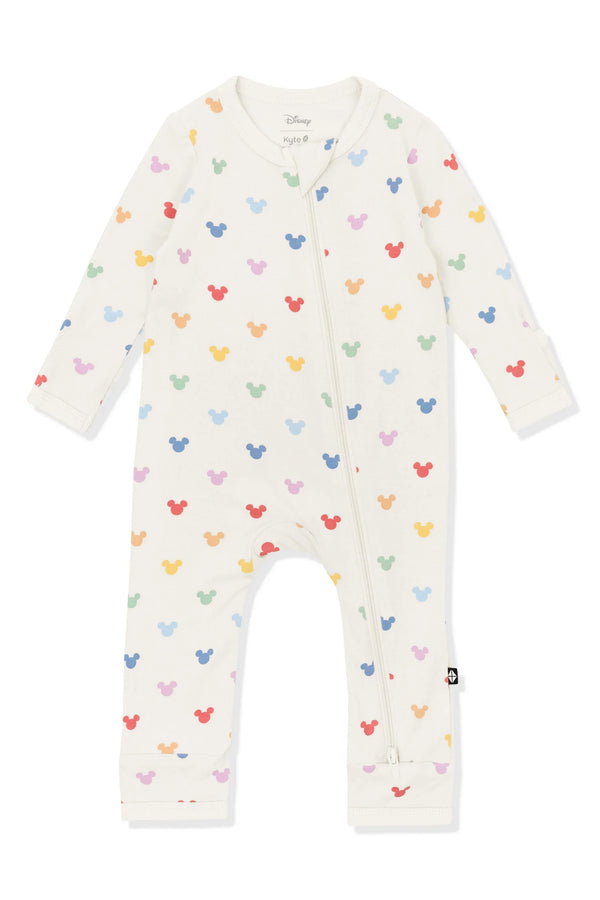Zippered Romper in Pastel Mickey Mouse