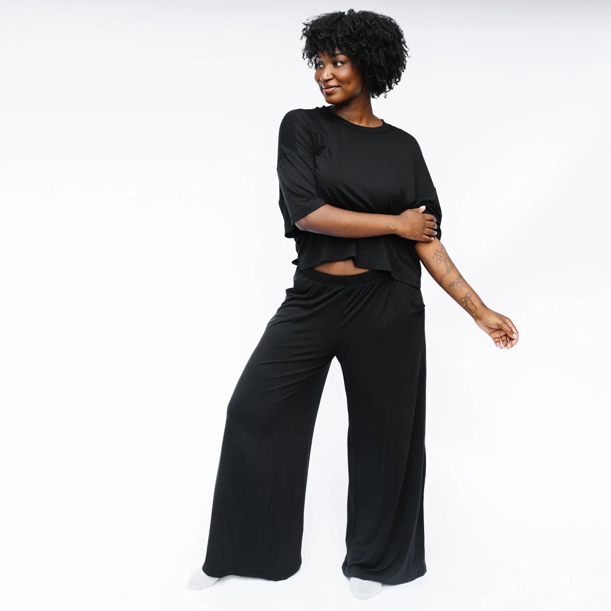 Women's Wide Leg Pant Set in Midnight Main image
