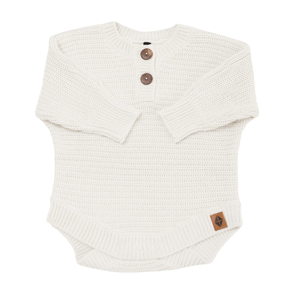 Chunky Knit Romper in Oat