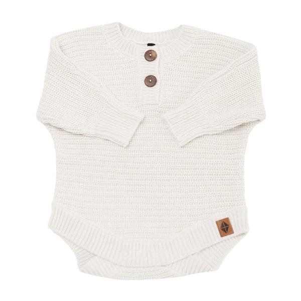 Chunky Knit Romper in Oat