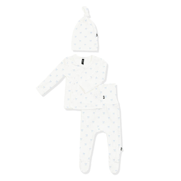 Pointelle Take Me Home Set with Cap in Sweet Blue Bow