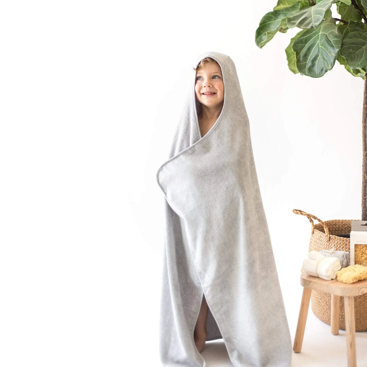 Toddler Hooded Bath Towel in Storm Main image