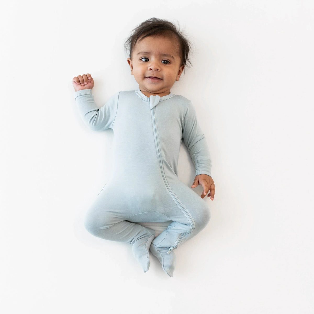 Zippered Footie in Fog Main image