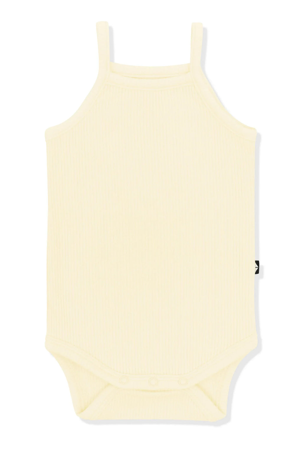 Ribbed Spaghetti Strap Bodysuit in Chamomile