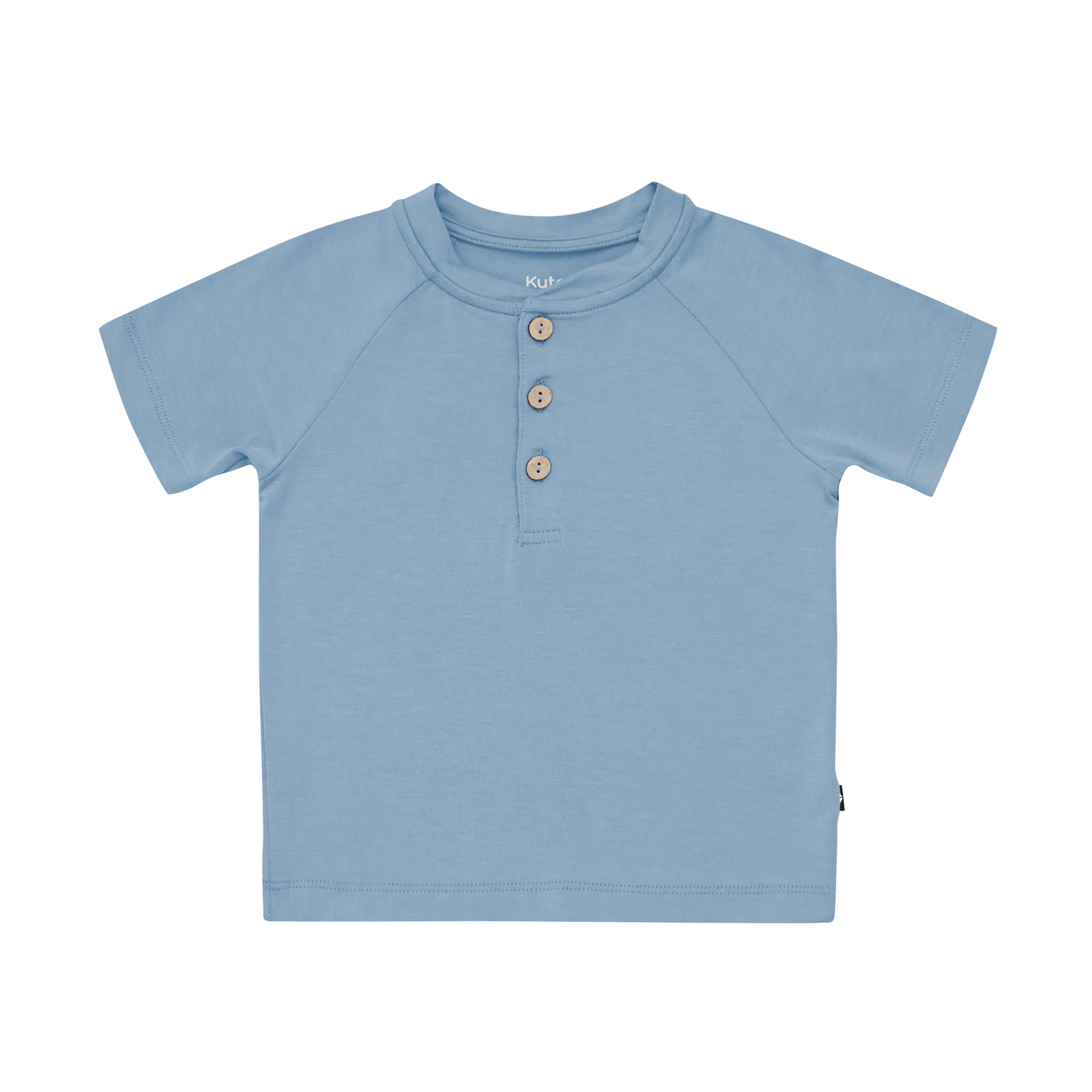 Short Sleeve Toddler Henley Tee in Slate Secondary image