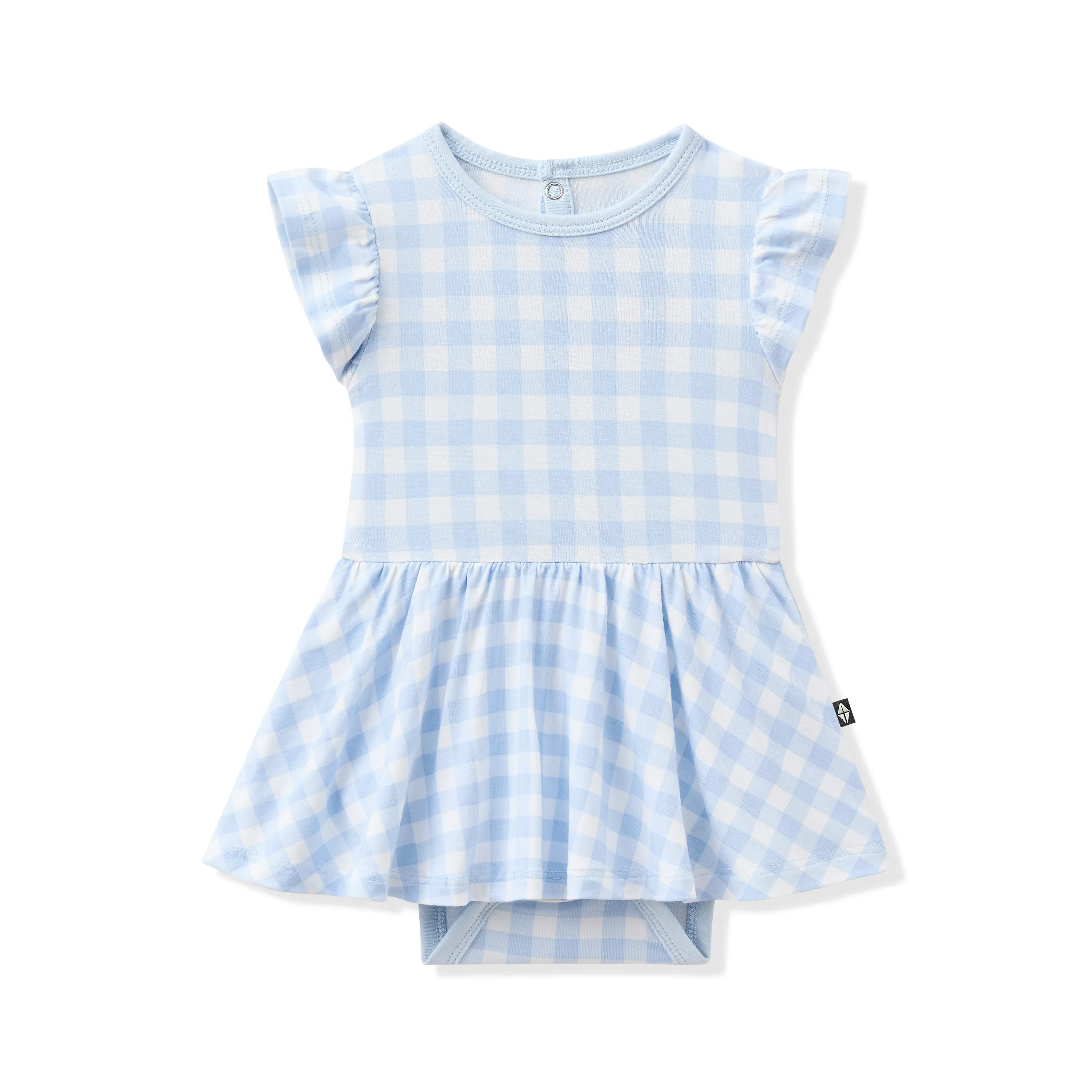 Twirl Bodysuit Dress in Gingham Breeze Secondary image