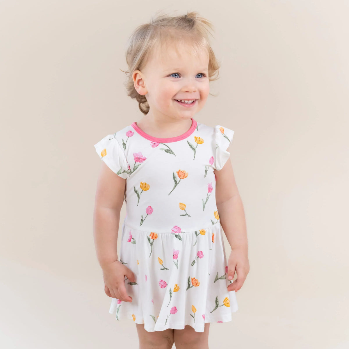 Twirl Bodysuit Dress in Tulip Main image