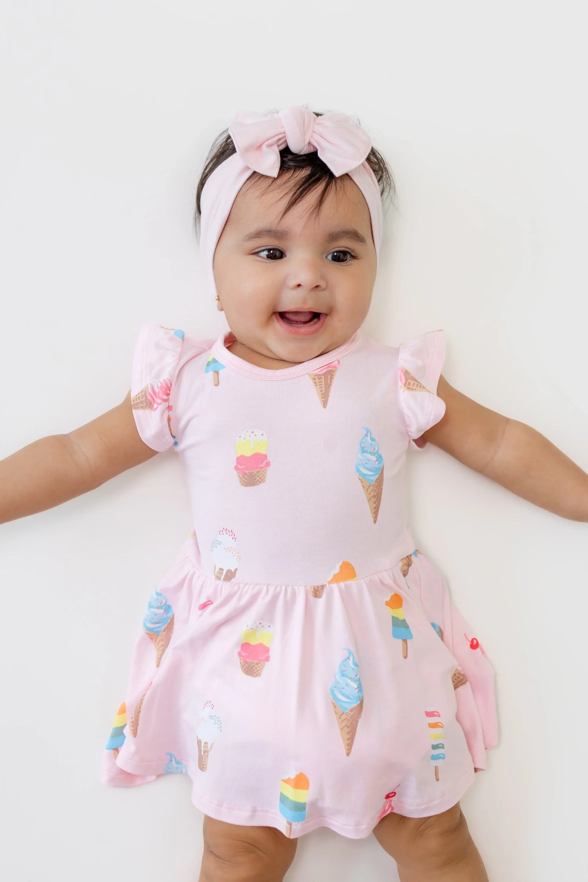 Twirl Bodysuit Dress in Sakura Ice Cream Main image