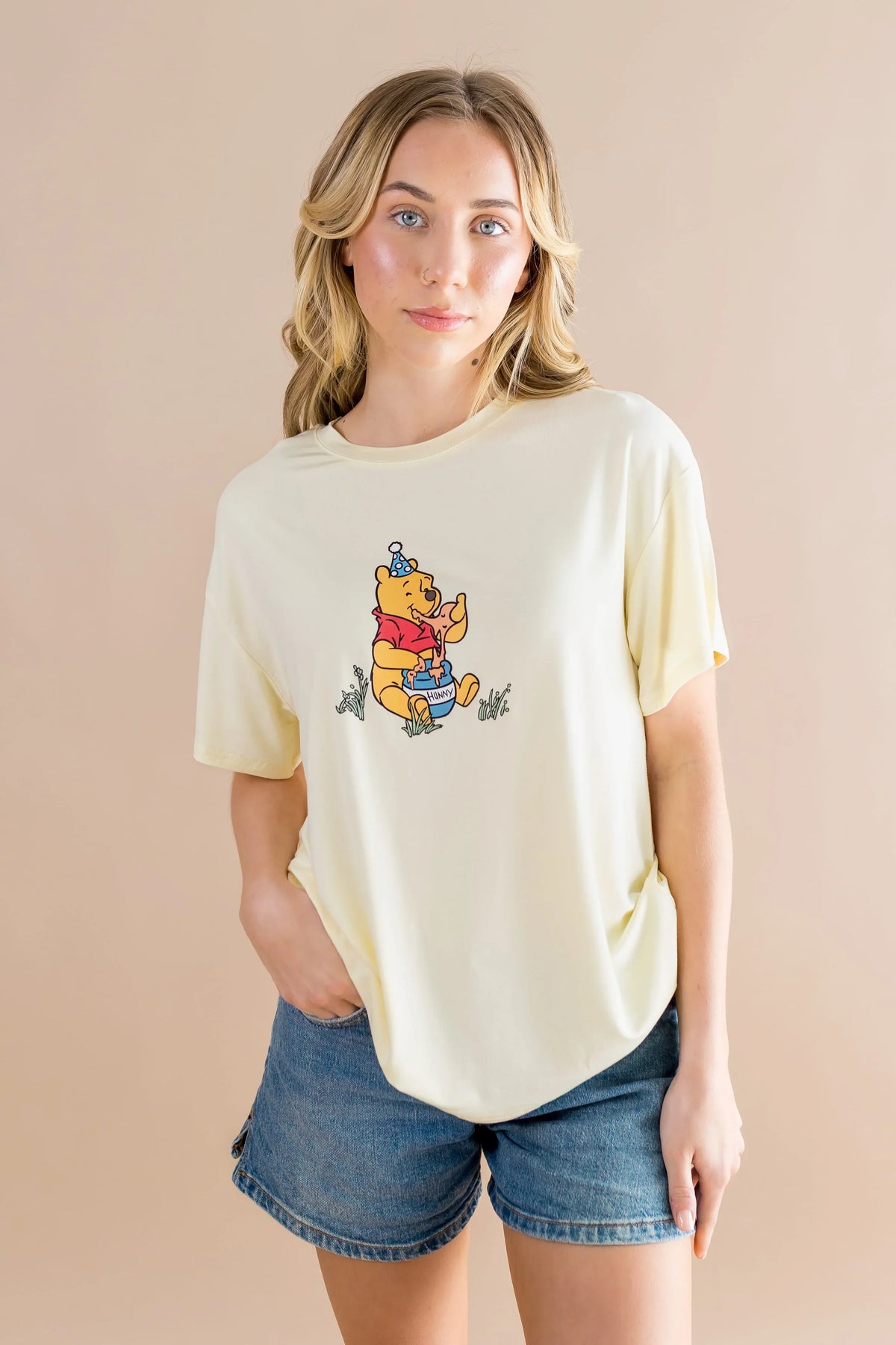 Women's Graphic Tee in Winnie the Pooh on Chamomile Main image