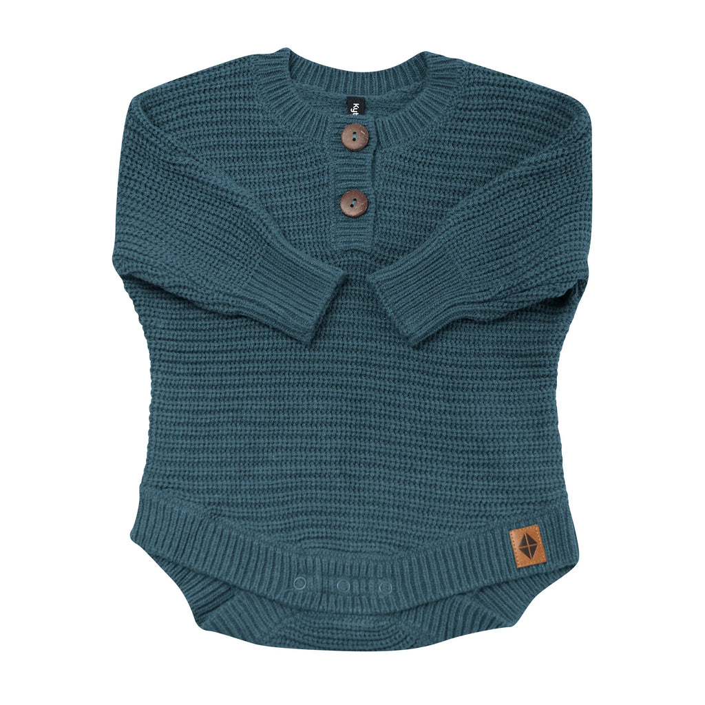 Chunky Knit Romper in Atlantic