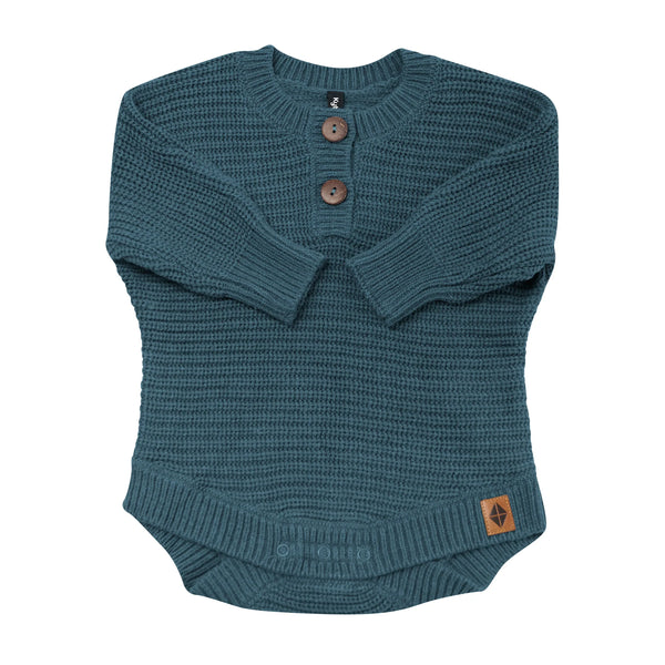 Chunky Knit Romper in Atlantic