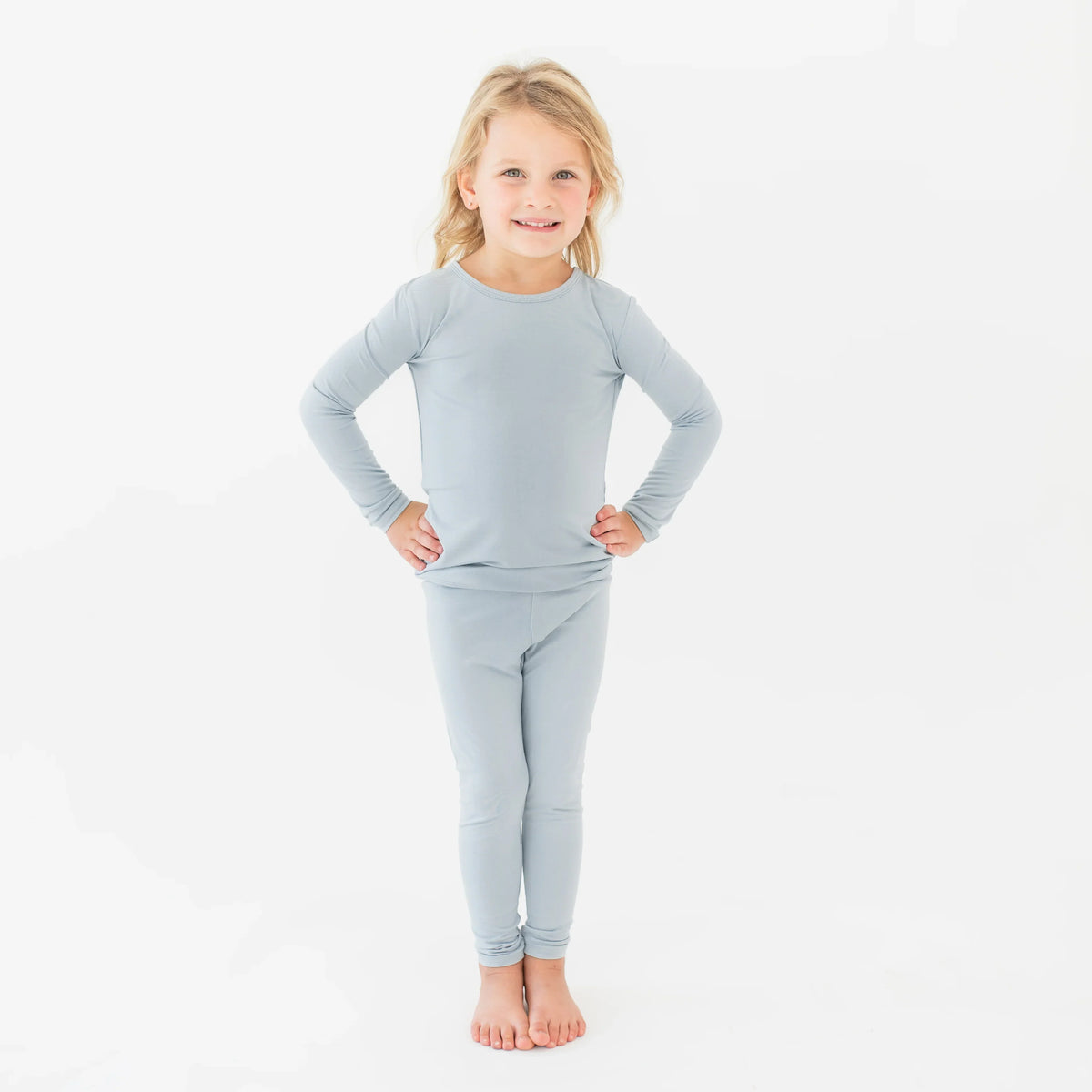 Long Sleeve Pajamas in Fog Main image