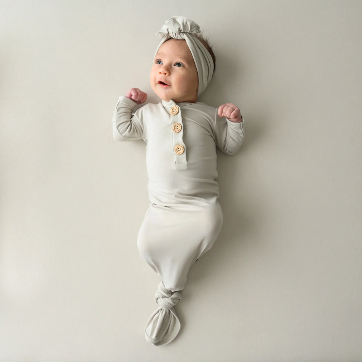 Knotted Gown with Bow Set in Oat Main image
