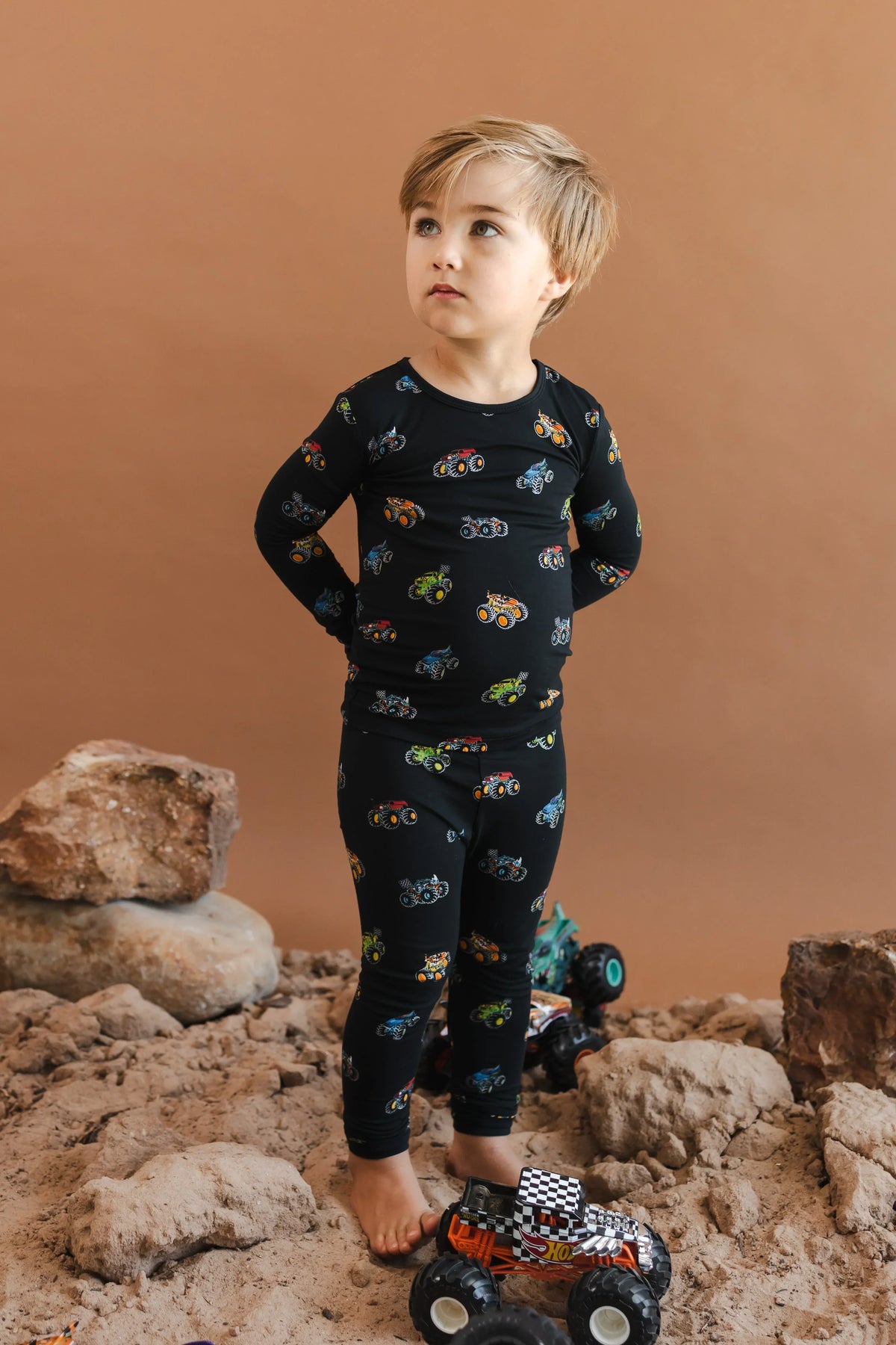 Long Sleeve Pajamas in Monster Truck Main image